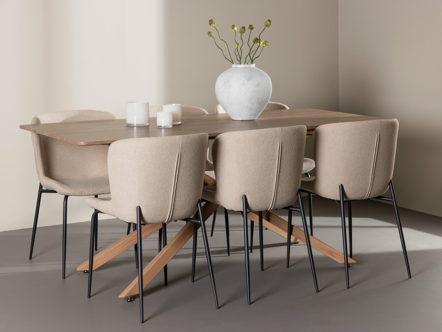 Borðstofusett Dallas 5102 (Beige)