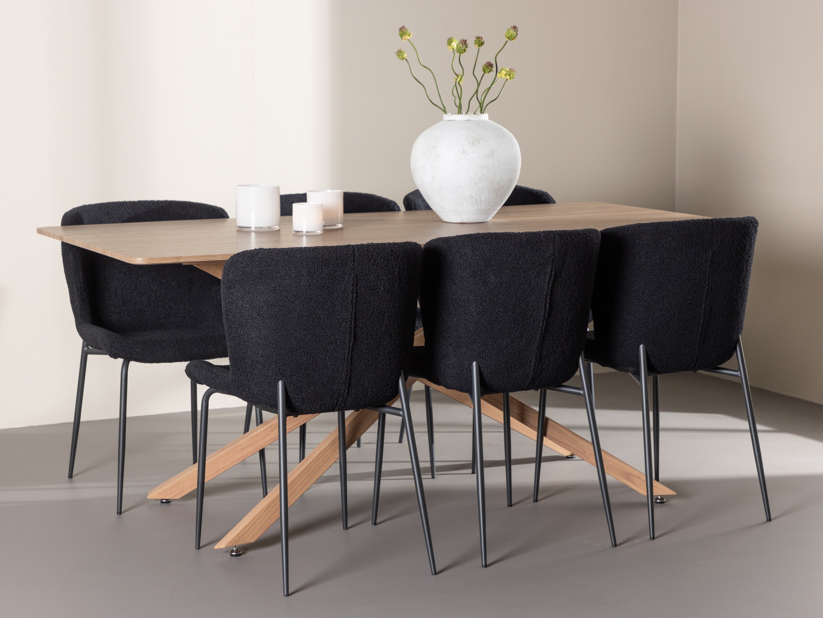 Borðstofusett Dallas 5102 (Svartur)