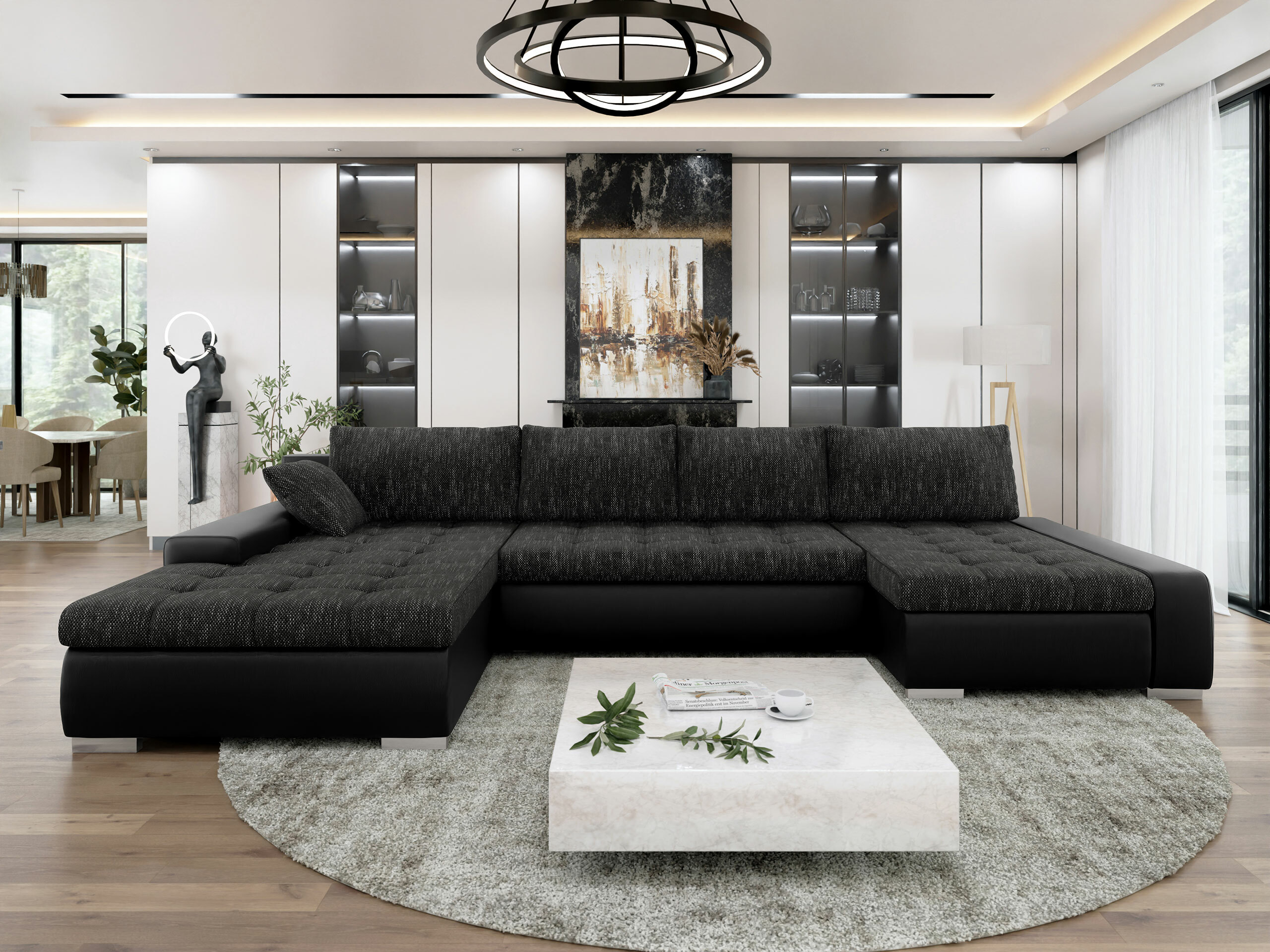 Horn­sófi Comfivo Oliva (Soft 011 + Lawa 06)