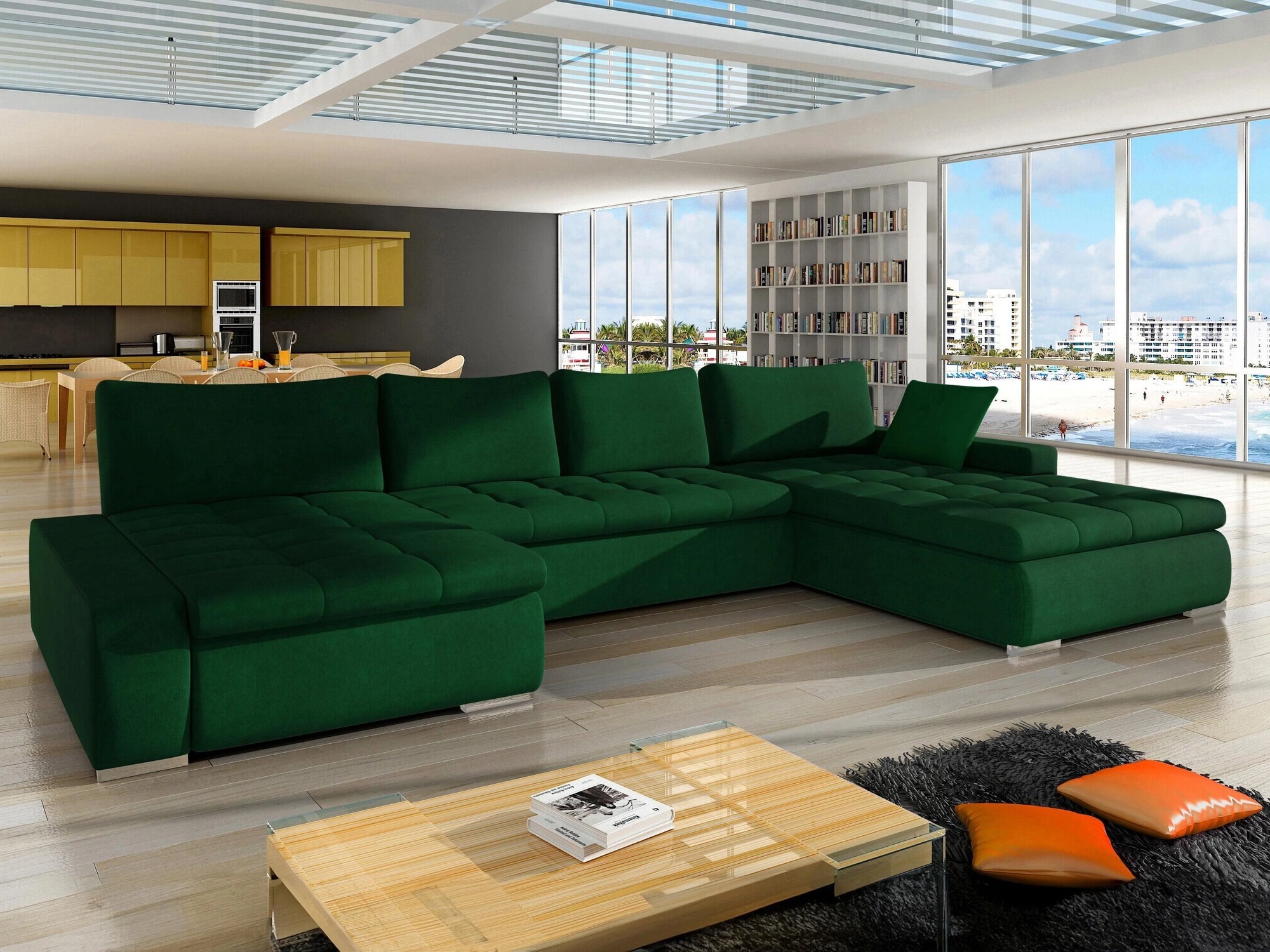 Horn­sófi Comfivo Oliva (Uttario Velvet 2951)