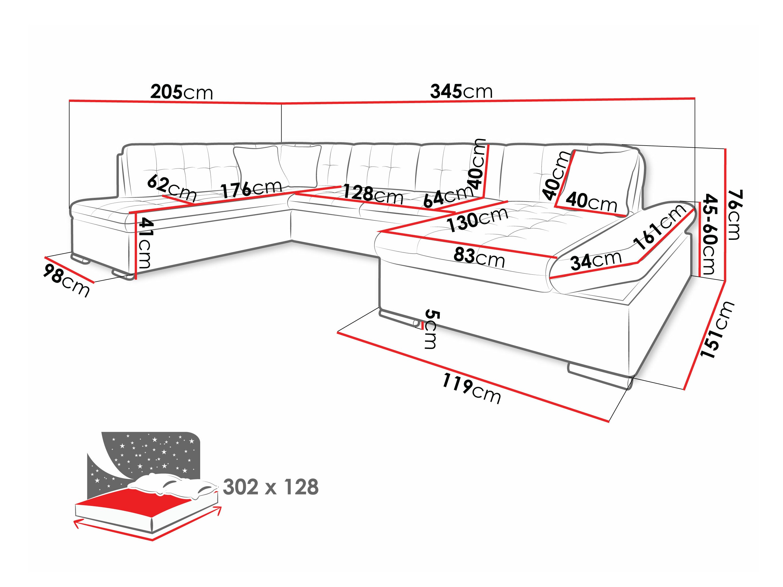 Horn­sófi Comfivo Tilia II (Tracy 211.03)
