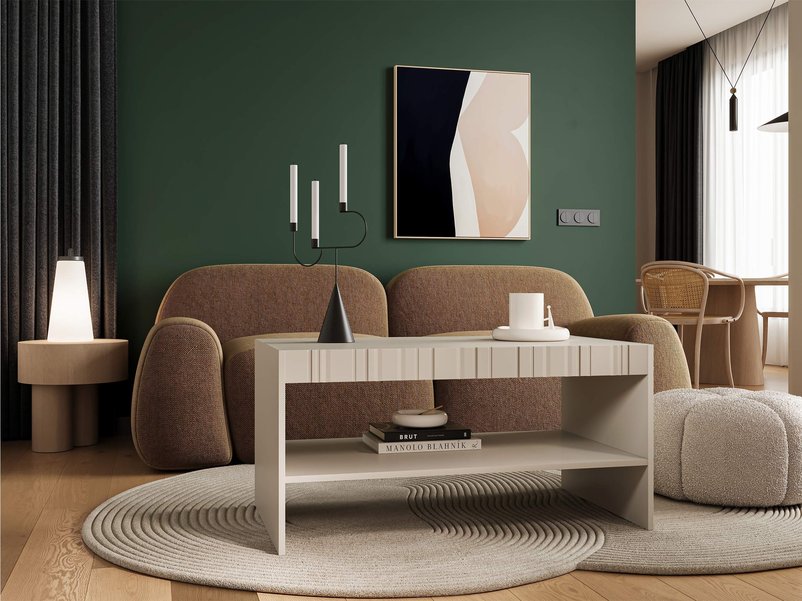 Sófaborð Evavese 107 (Beige)
