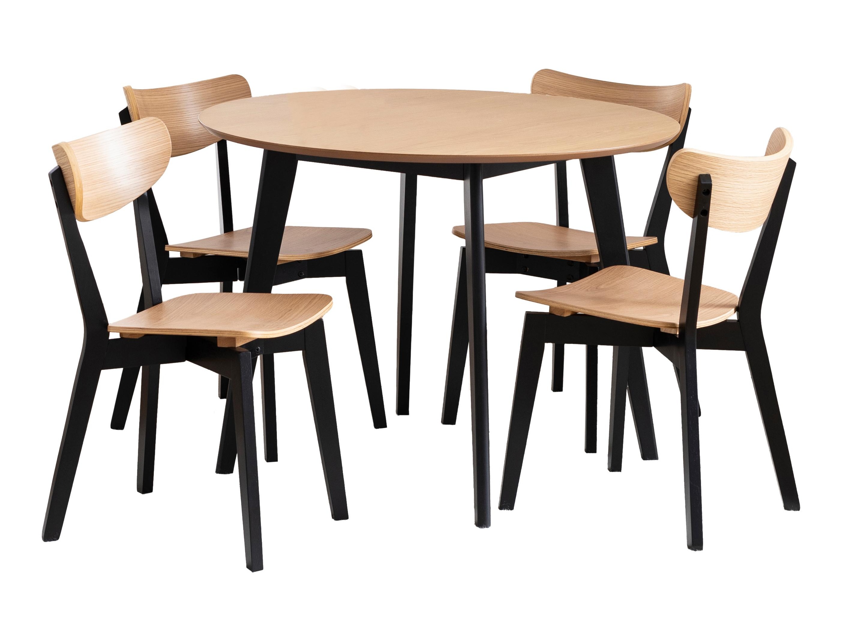 Borðstofusett Norsica 992 (Eik + Svartur)