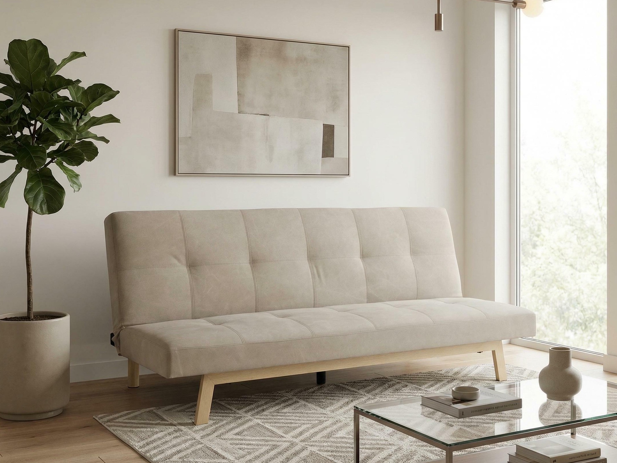 Svefnsófi Dallas 1710 (Beige + Eik)