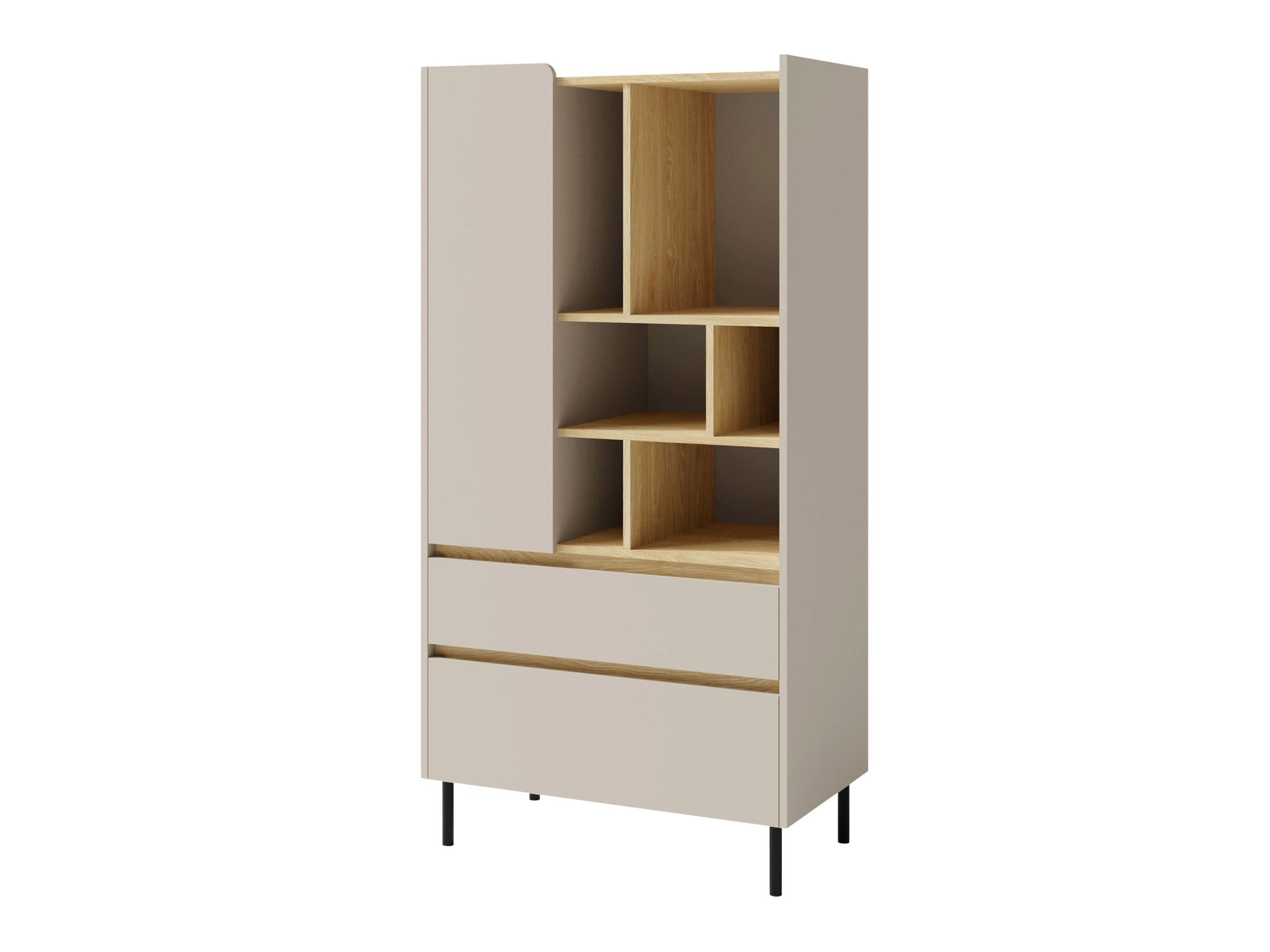 Bókahilla Fiosono 105 (Beige + Ljós eik)