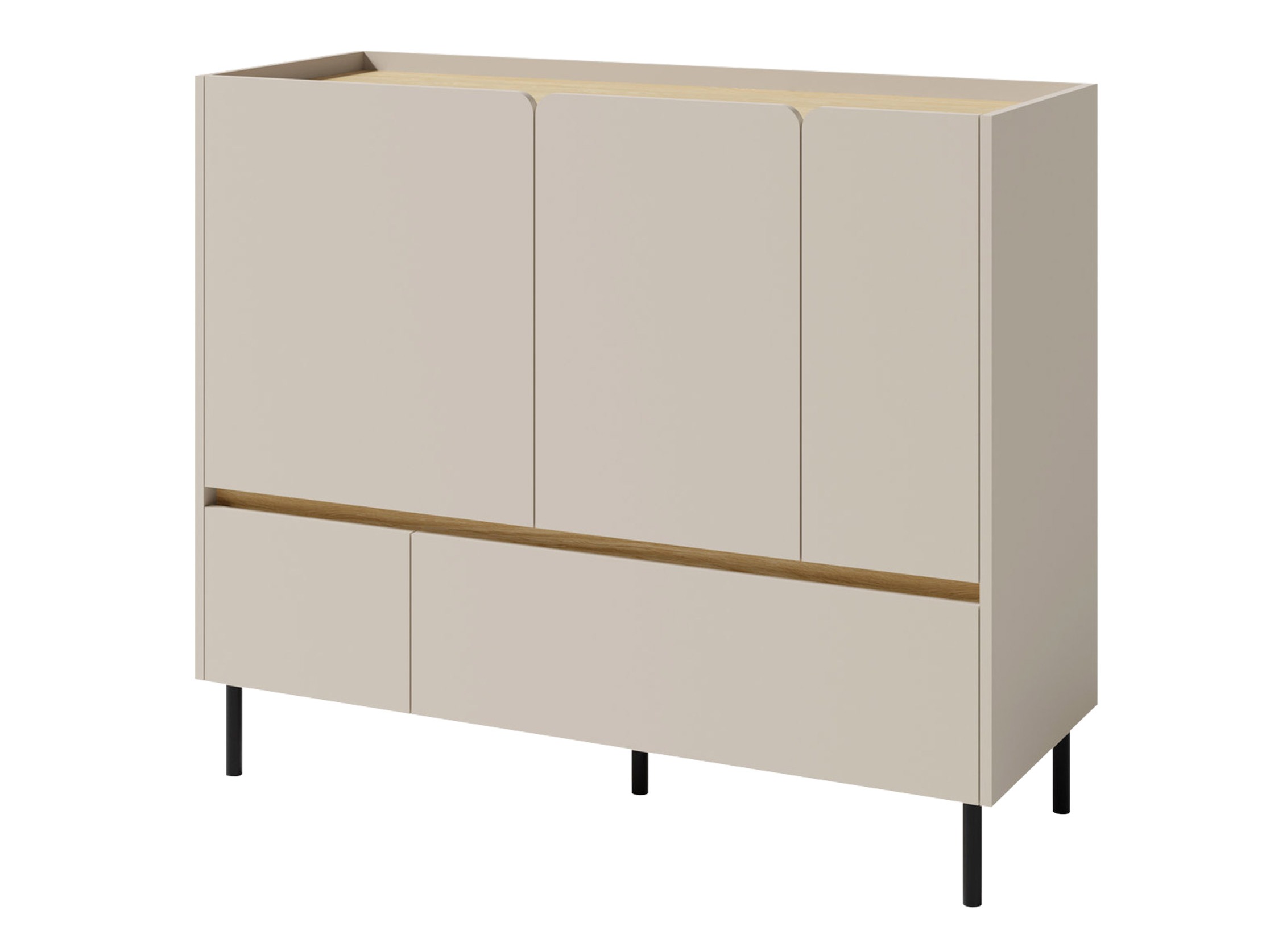 Kommóða Fiosono 107 (Beige + Ljós eik)