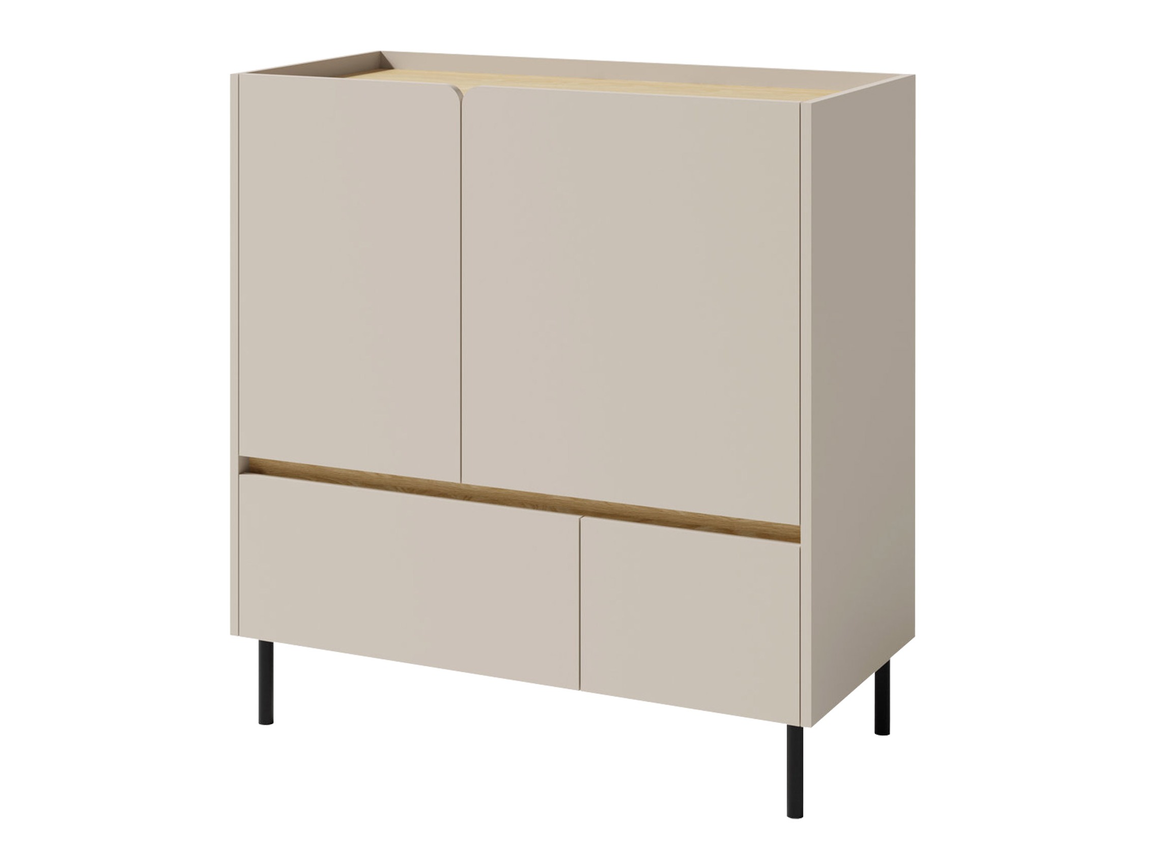 Kommóða Fiosono 108 (Beige + Ljós eik)