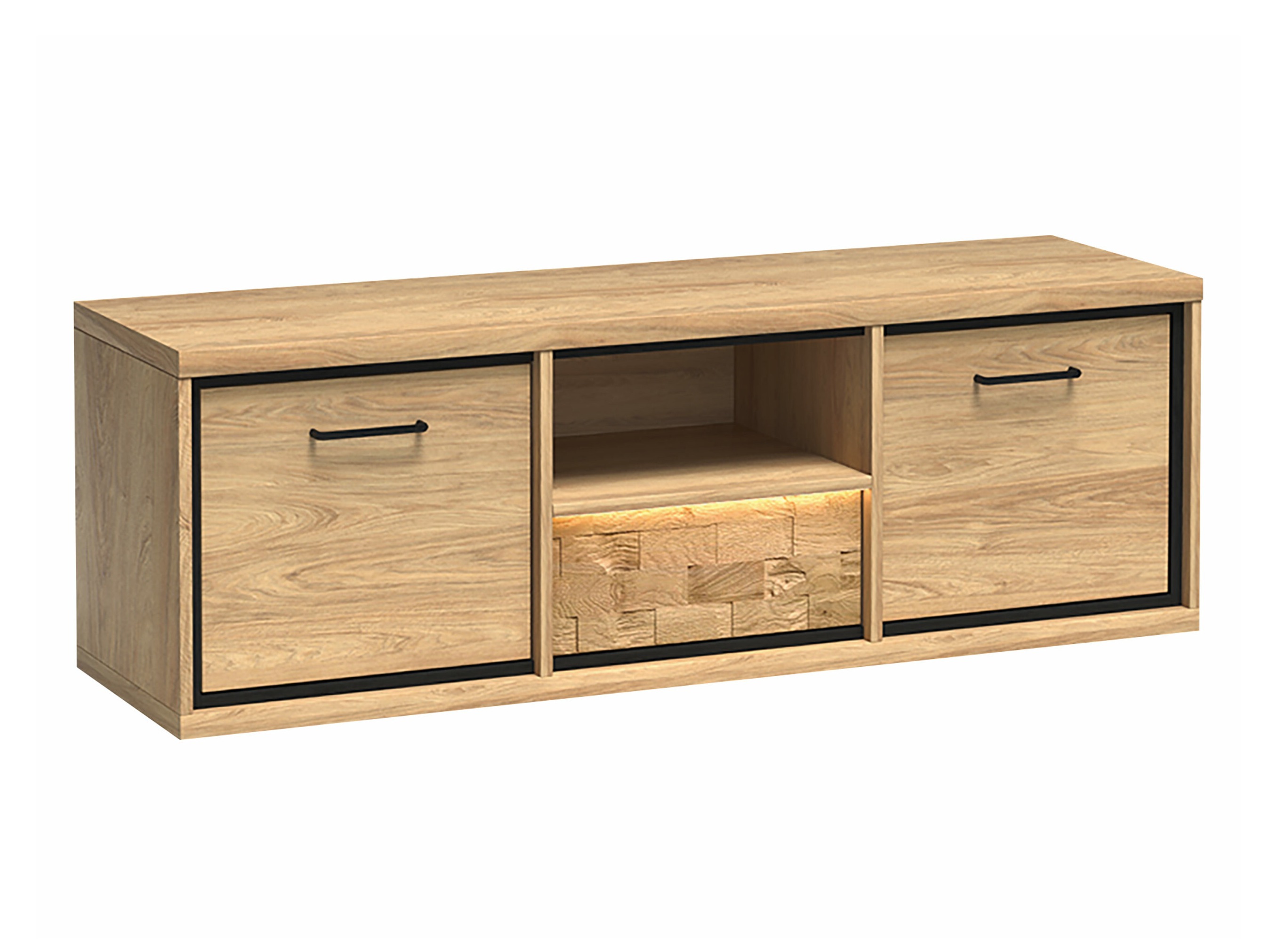 Sjónvarpsskápur Etrmoni 112 (Ljós viður + Eik)
