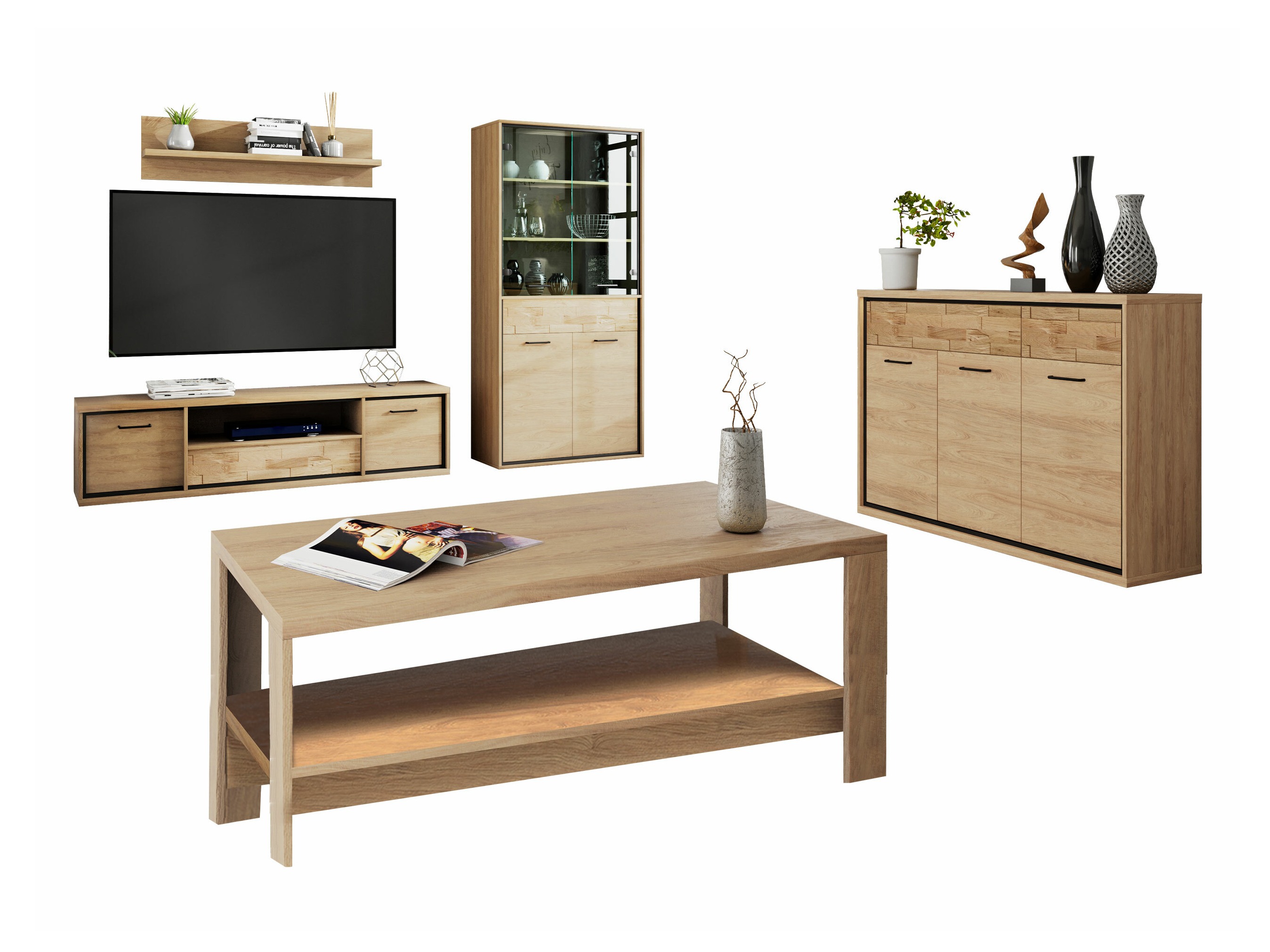 Stofusett Etrmoni 118 (Ljós viður + Eik)