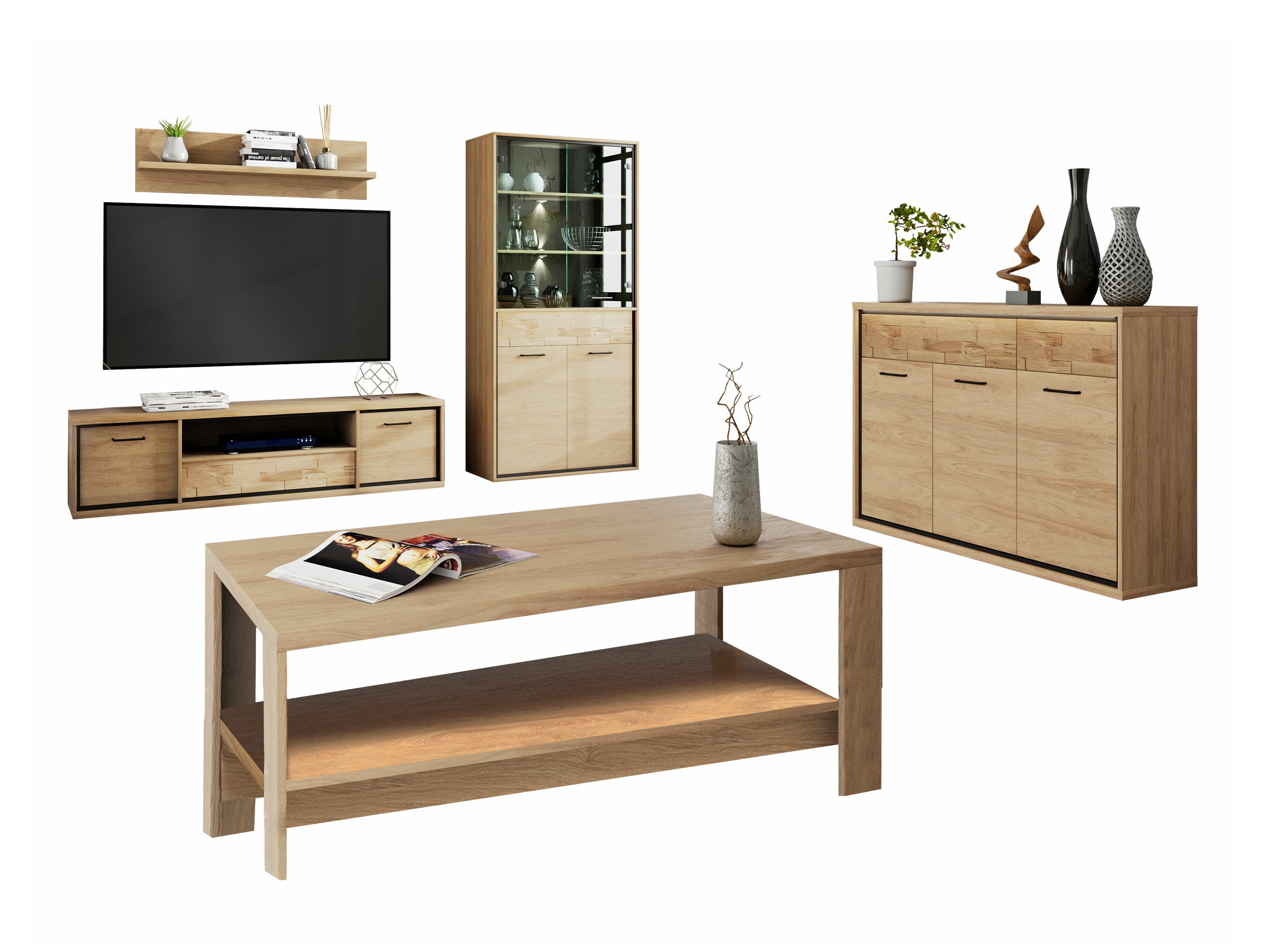 Stofusett Etrmoni 118 (Ljós viður + Eik)