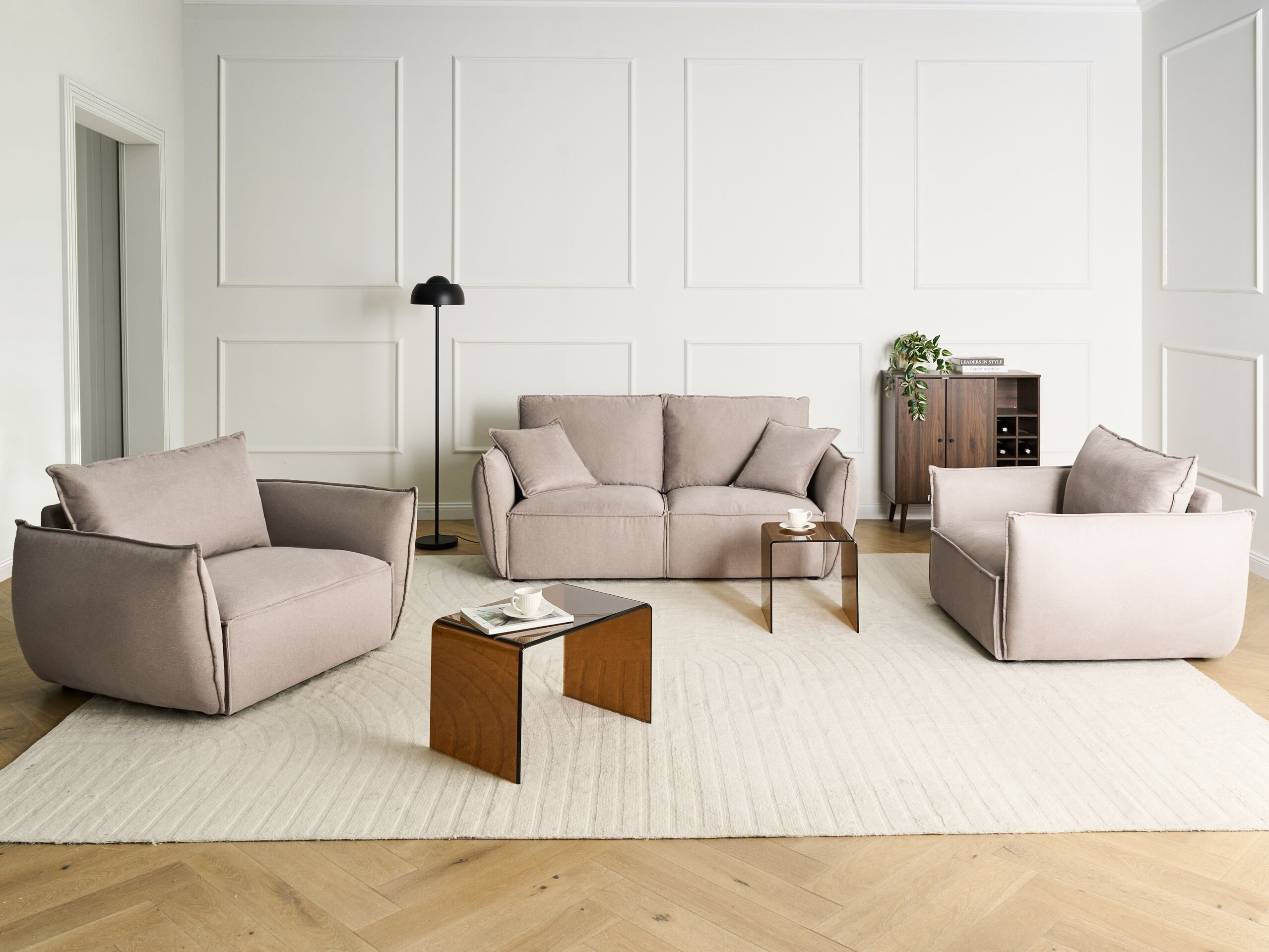 Bólstrað húsganasett Berwyn 3024 (Taupe)