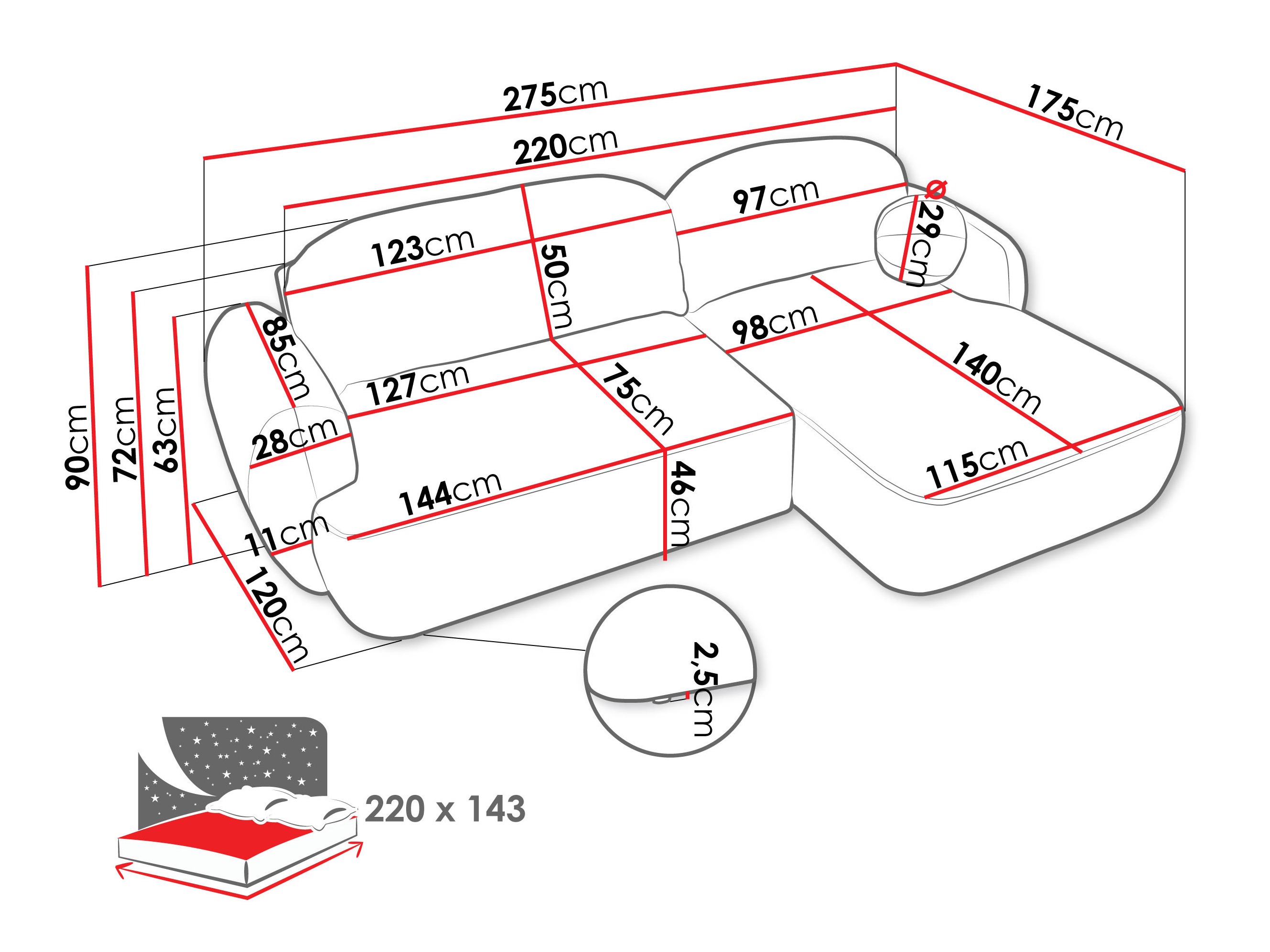 Horn­sófi TrendyNest Ardea I (Now or Never 16)