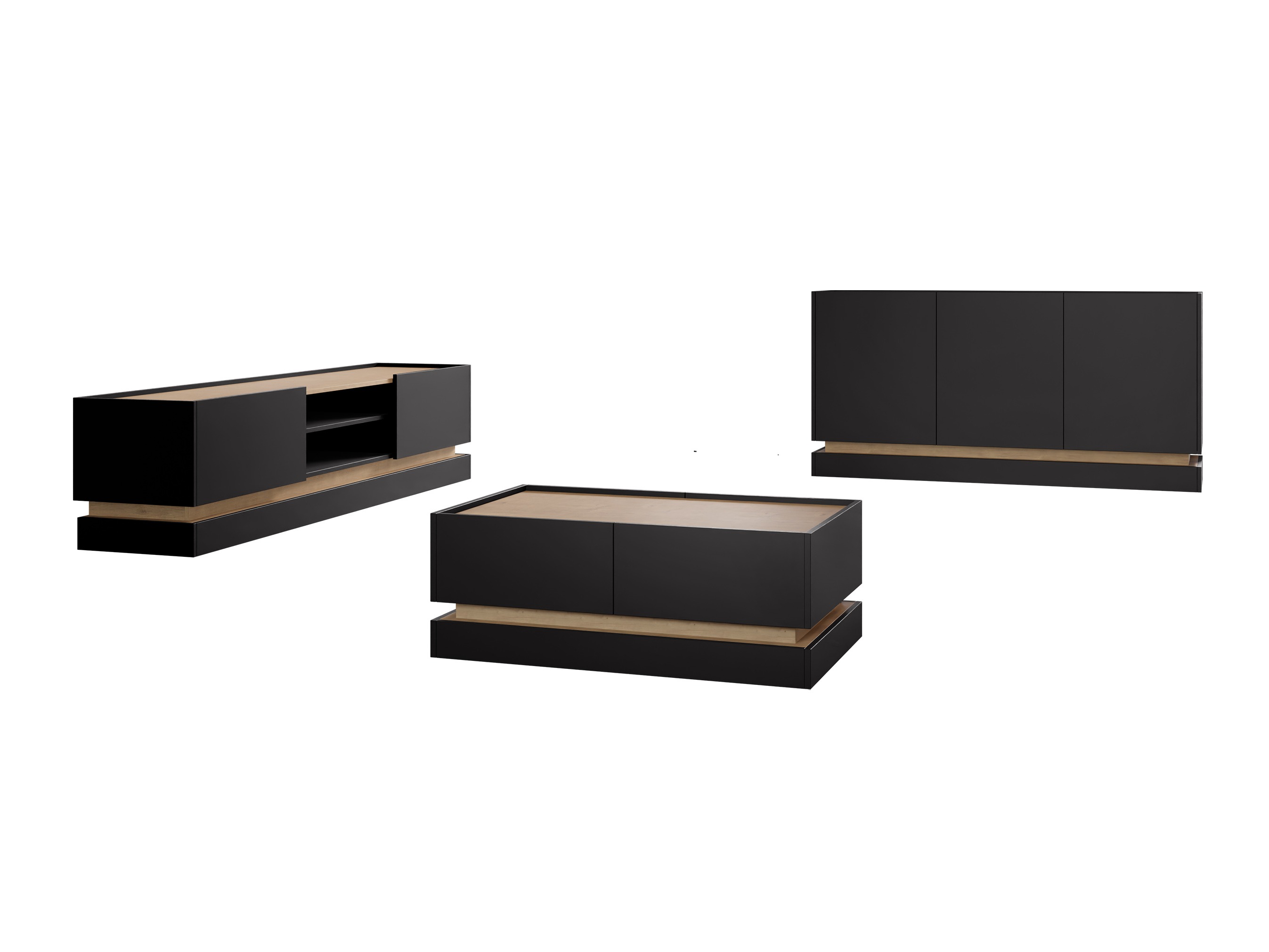 Stofusett Comfivo Tilia (Svartur + Eik)