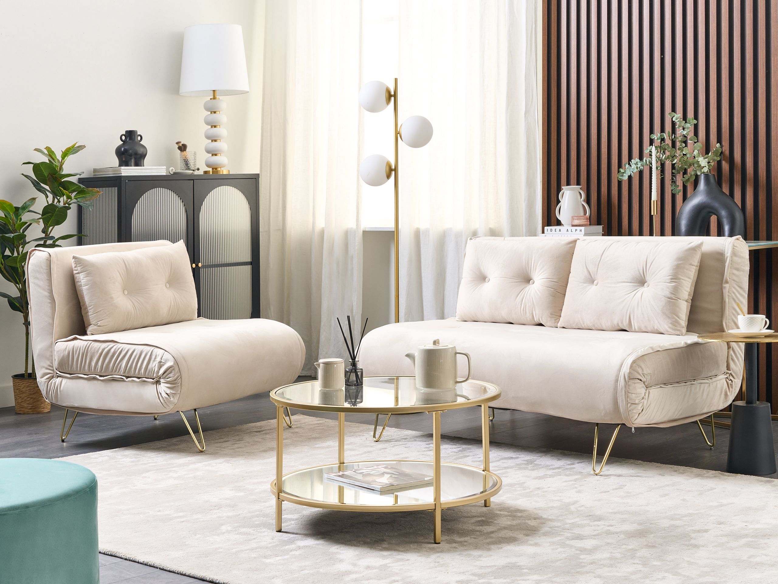 Bólstrað húsganasett Berwyn 3164 (Beige)