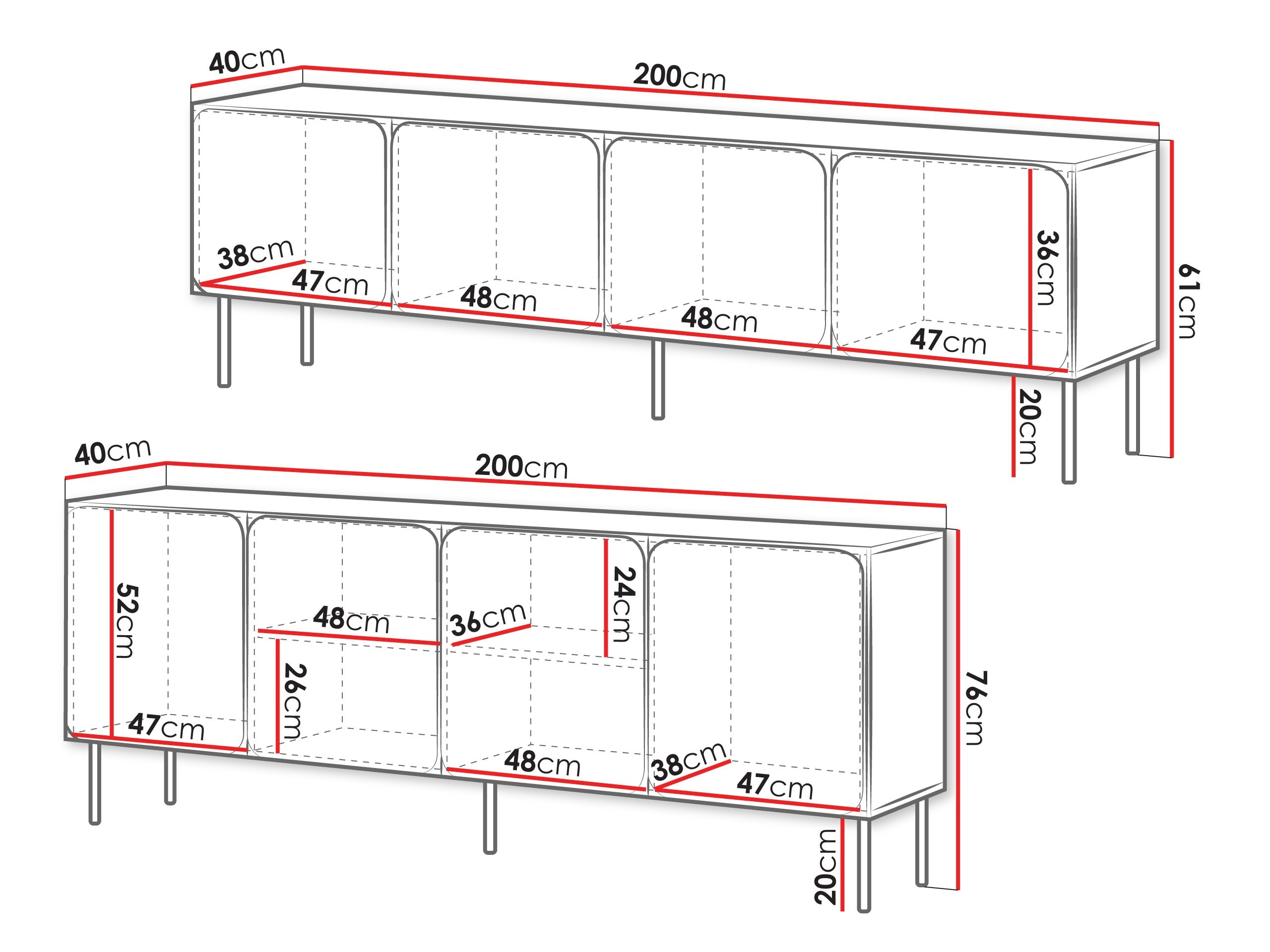 Stofusett Fentore 103 (Rauður)