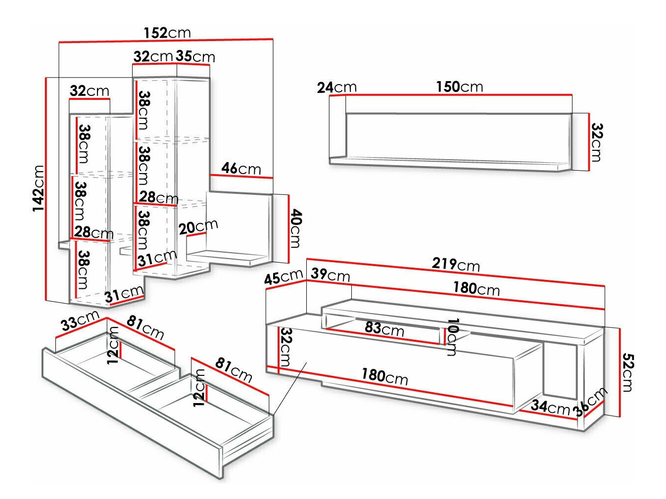Stofusett Lutiva 100 (Matera-grátt + Dökkt greni)