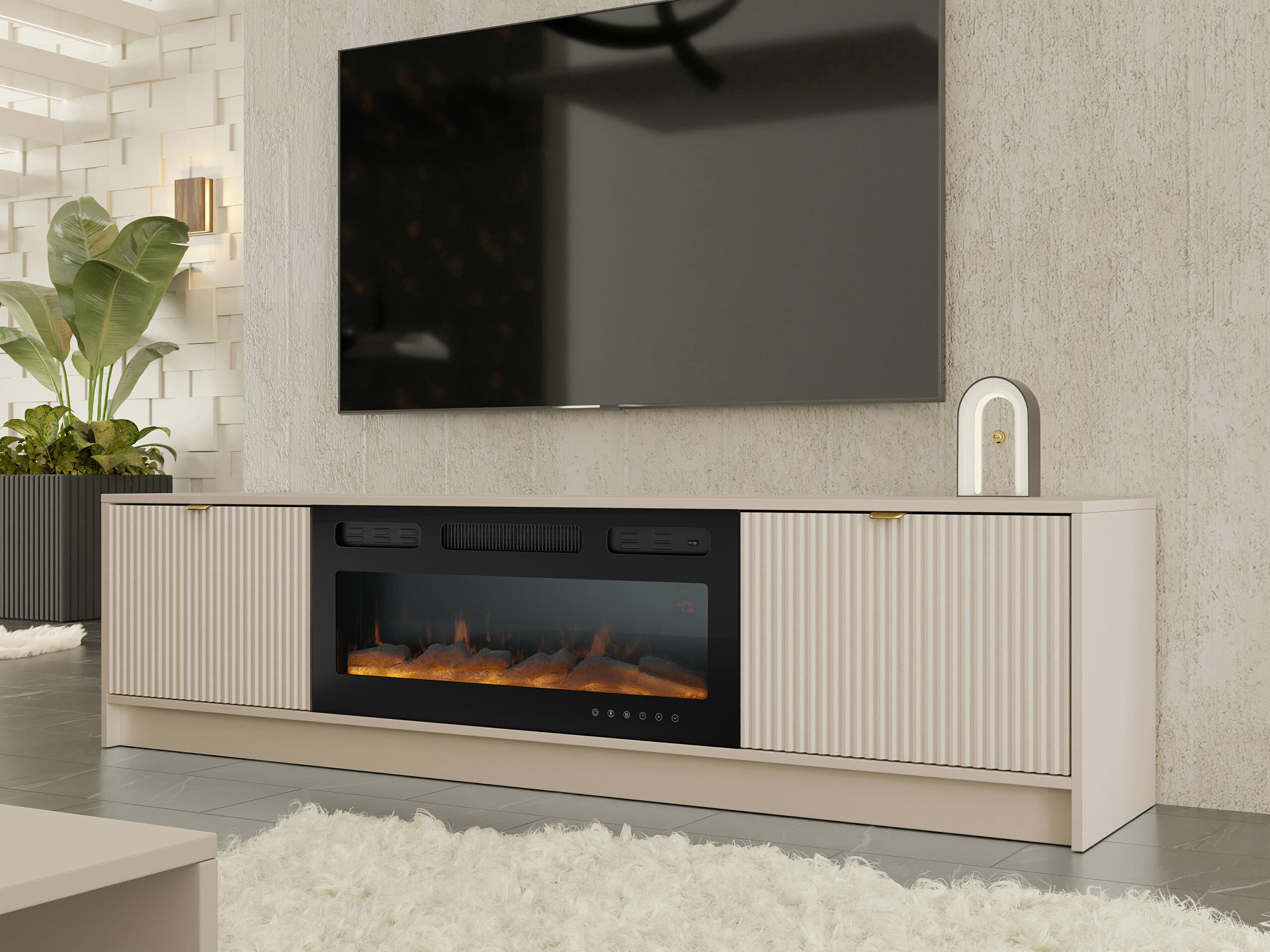 Sjónvarpsskápur Comfivo Papilio II (Beige)