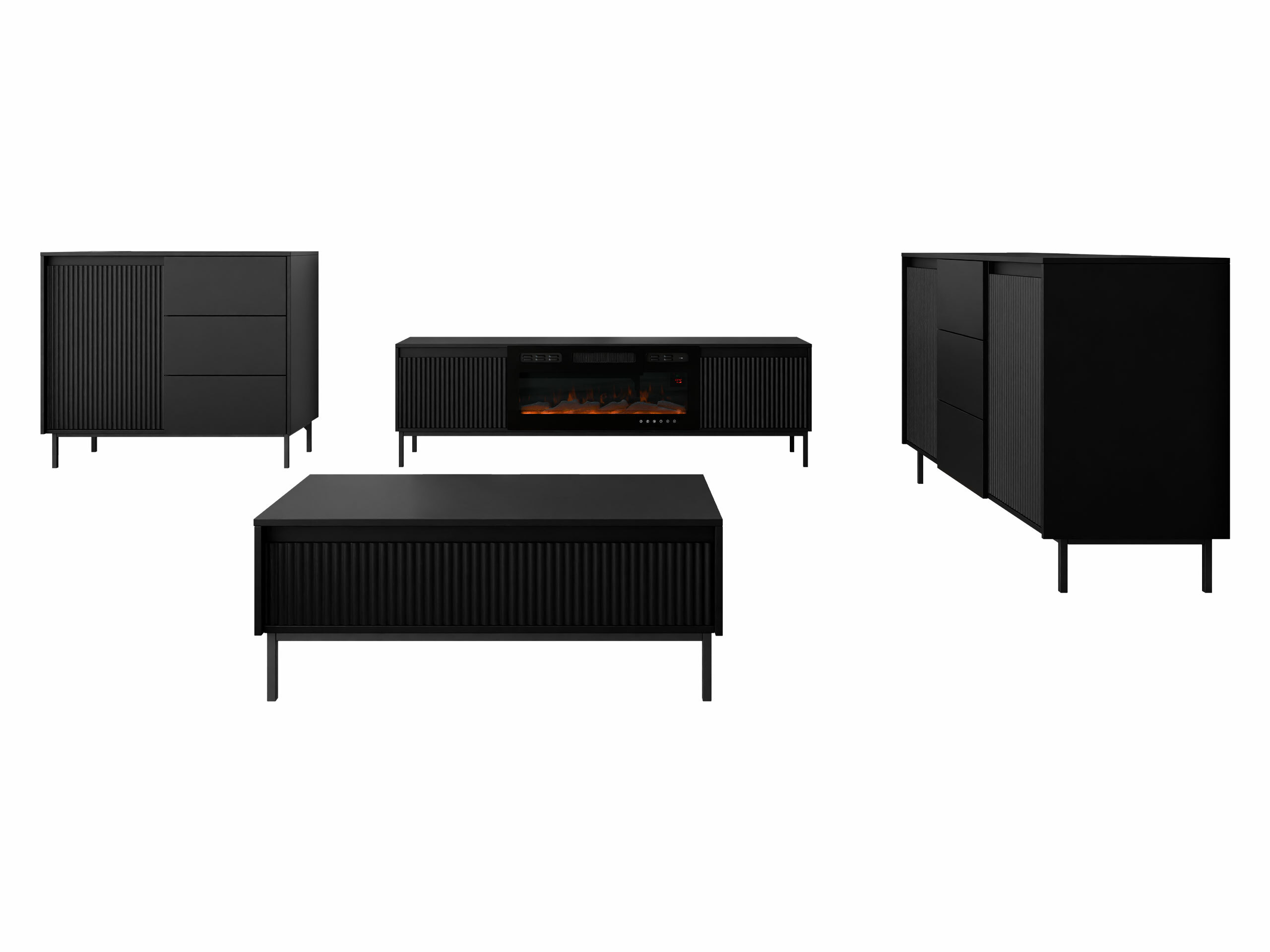 Stofusett Comfivo Delruva III (Svartur)
