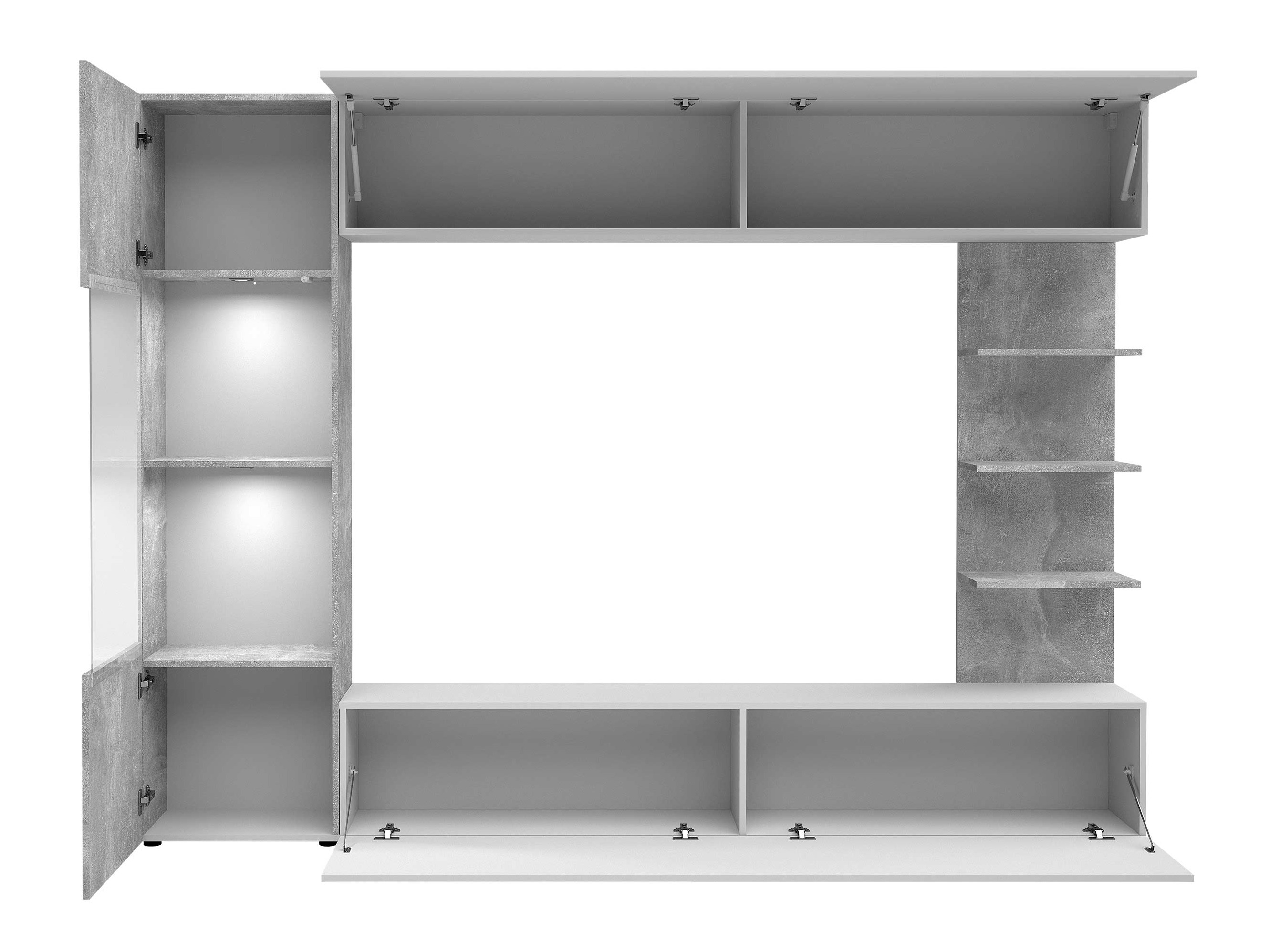 Stofusett Comfivo Animus (Hvítur + Steinsteypa)