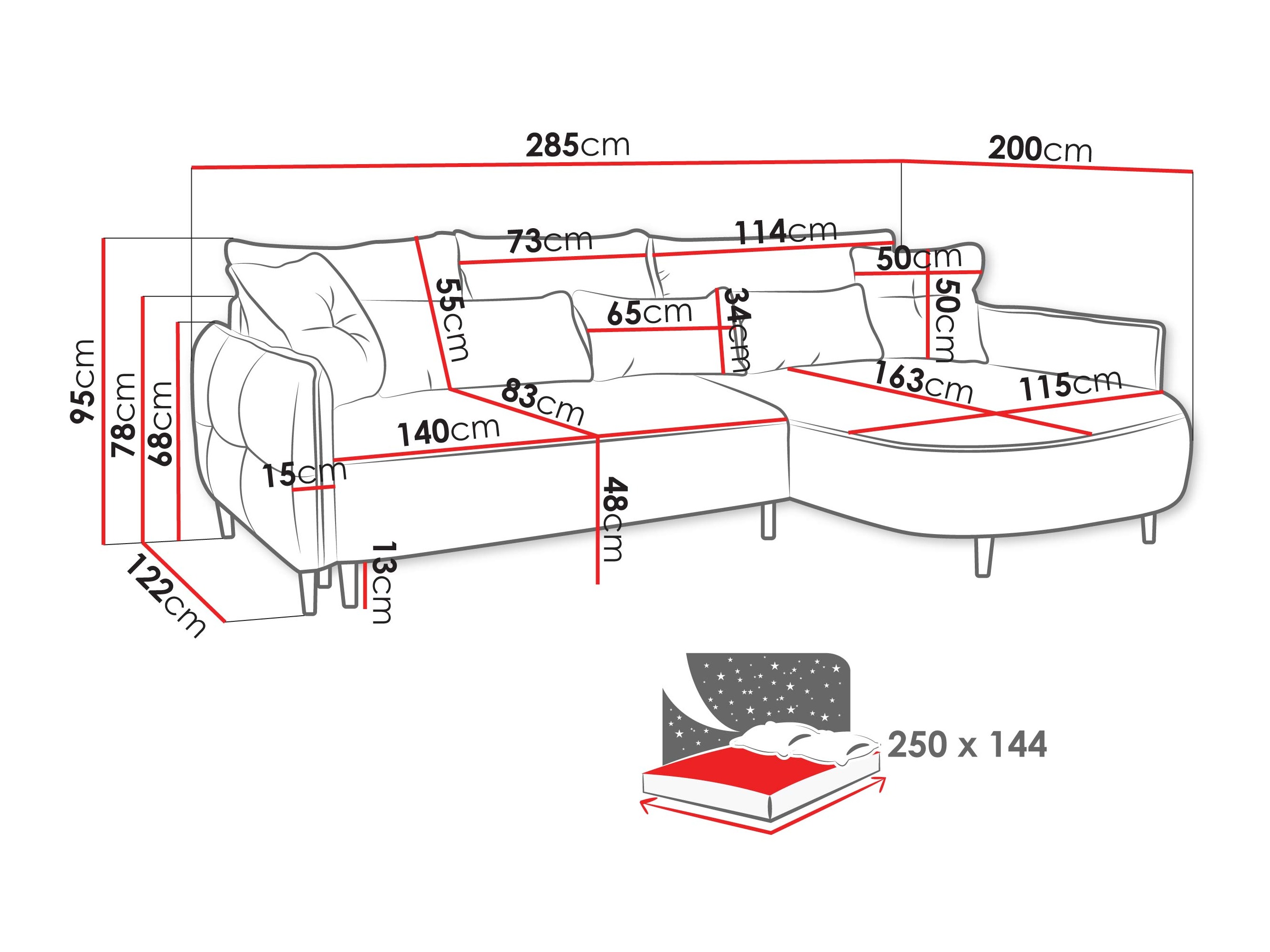 Horn­sófi TrendyNest Prunal (Marbella 02)