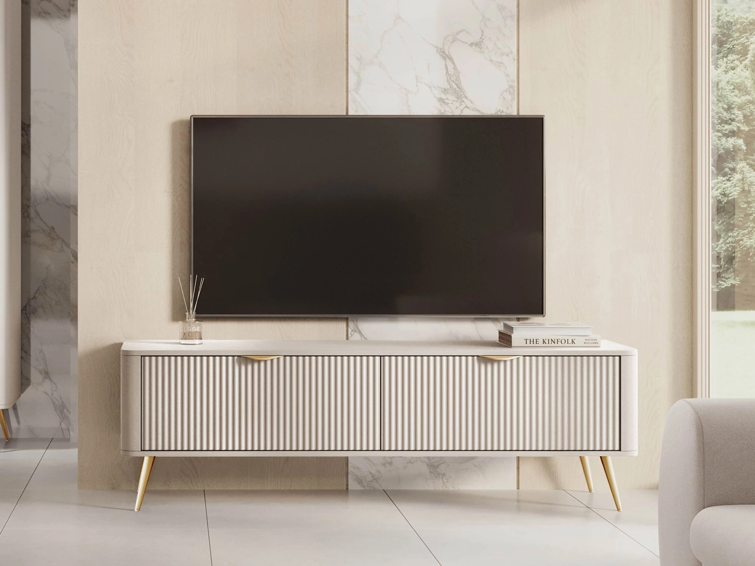 Sjónvarpsskápur Lectum (Beige)