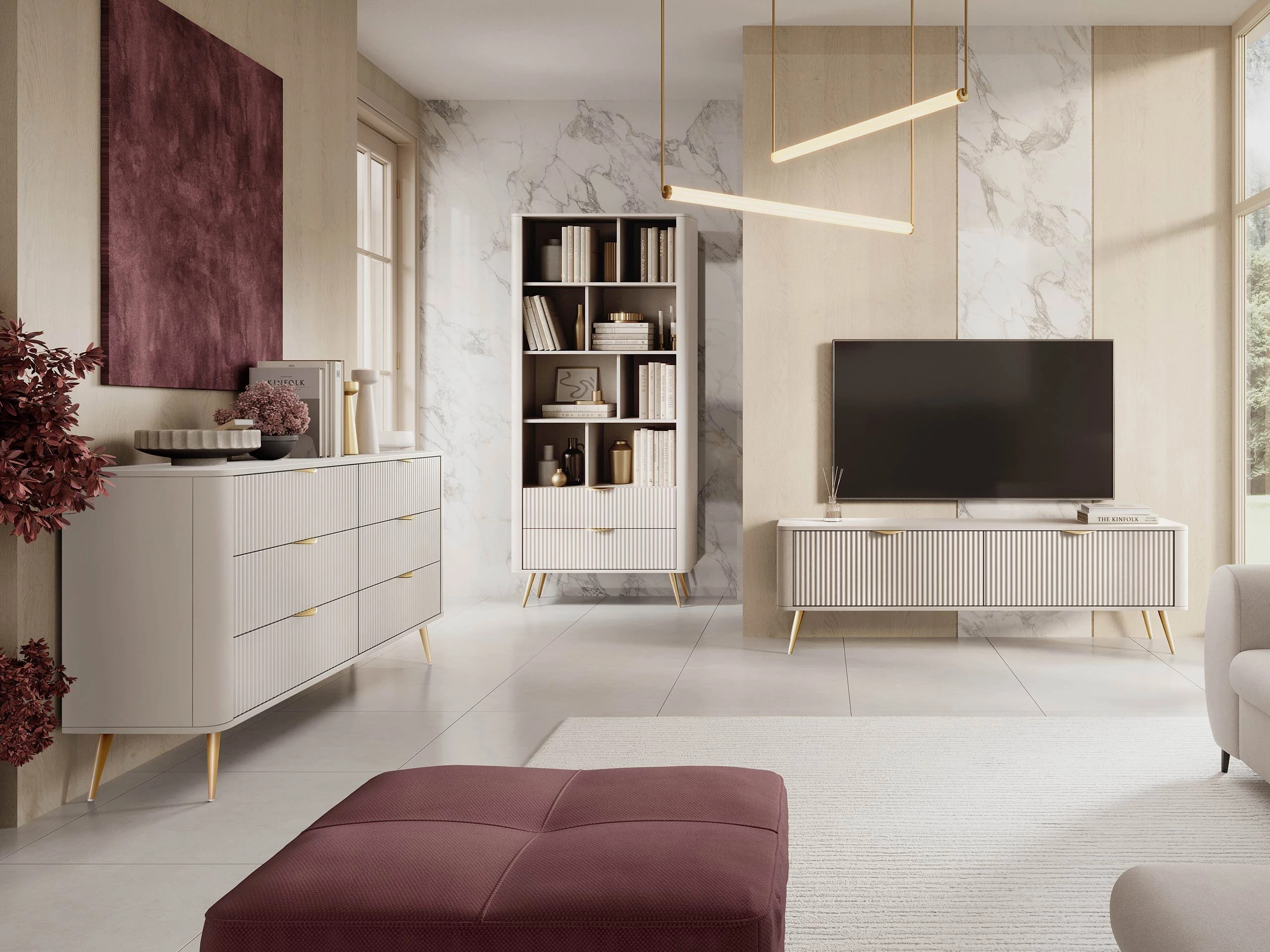Sjónvarpsskápur Lectum (Beige)
