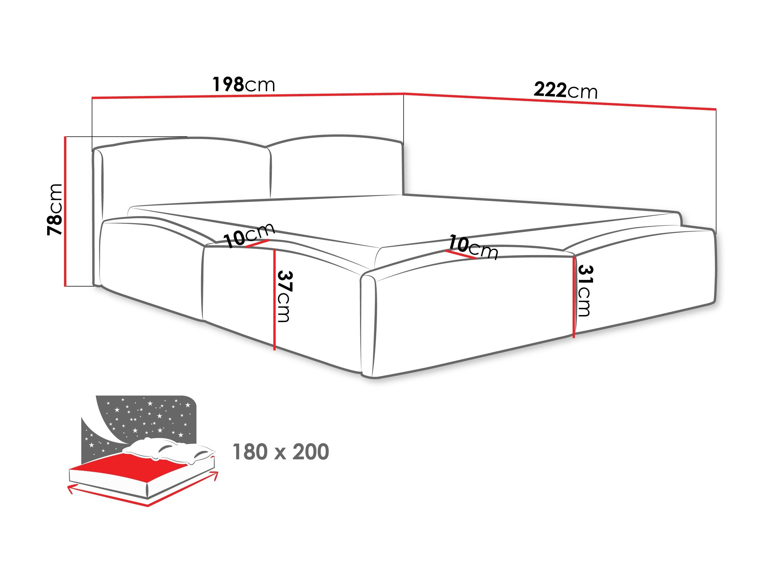 Rúm TrendyNest Caprio (Lumo 40)