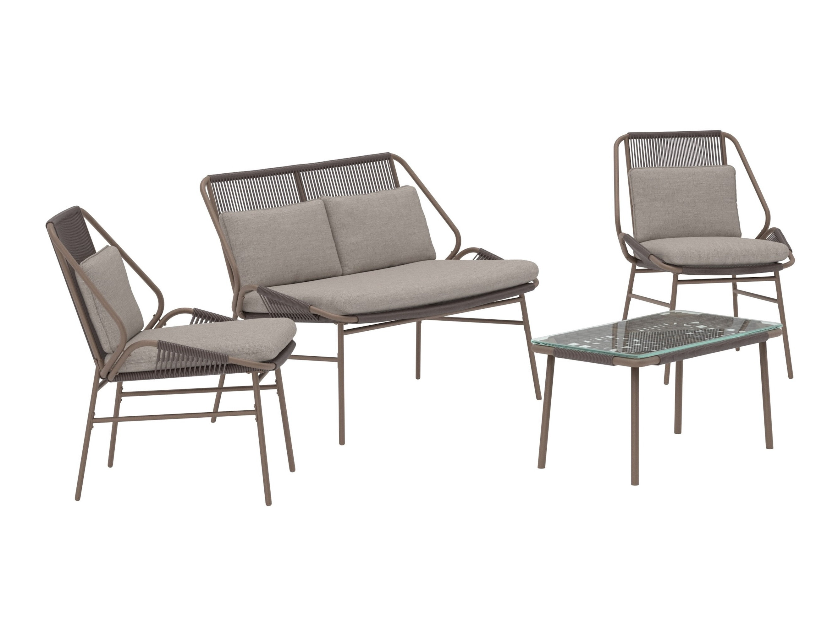 Útihúsgagnasett Dallas 5169 (Brúnn + Beige)