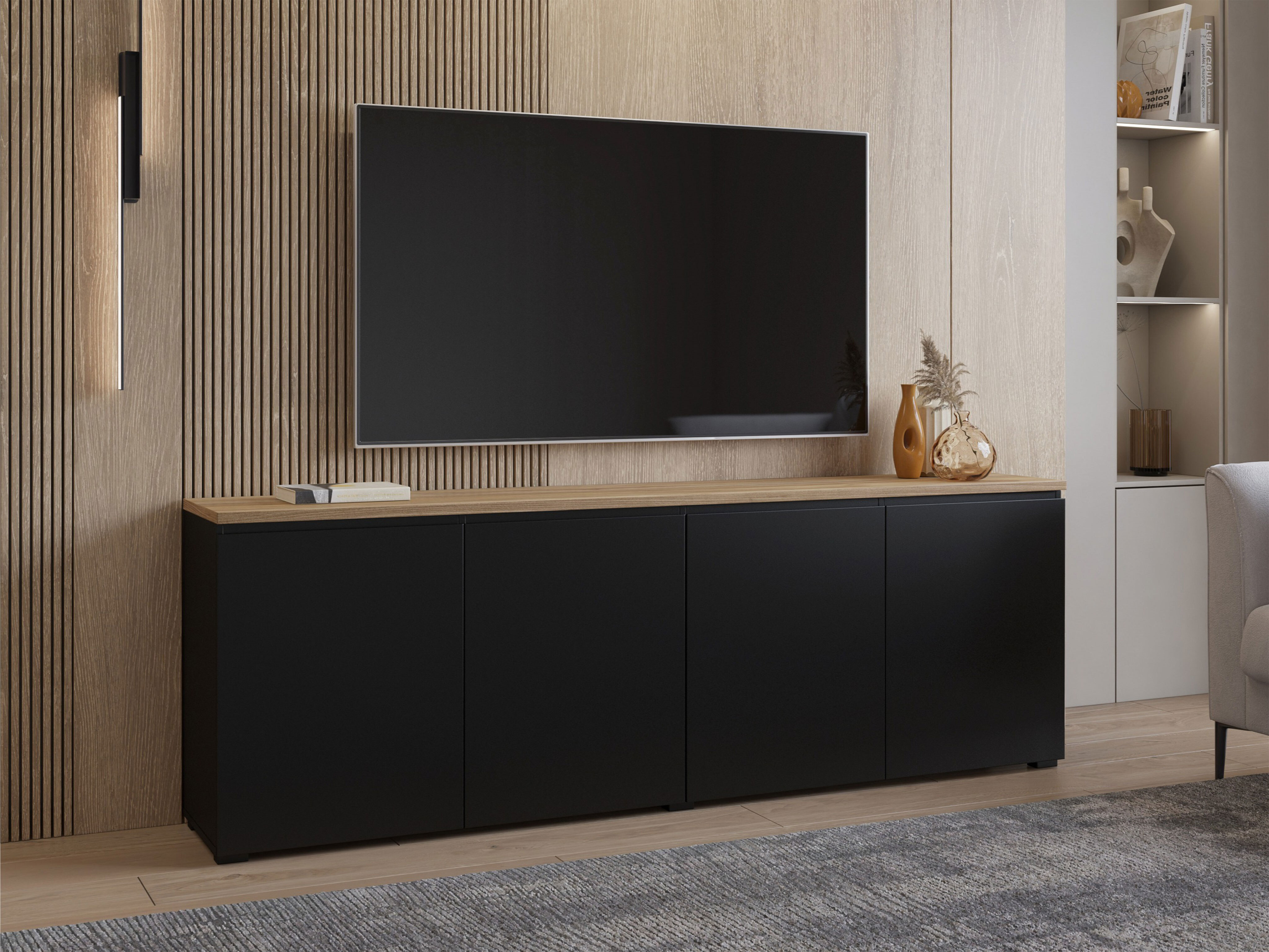 Skenkur Baletu 105 (Svartur + Eik)