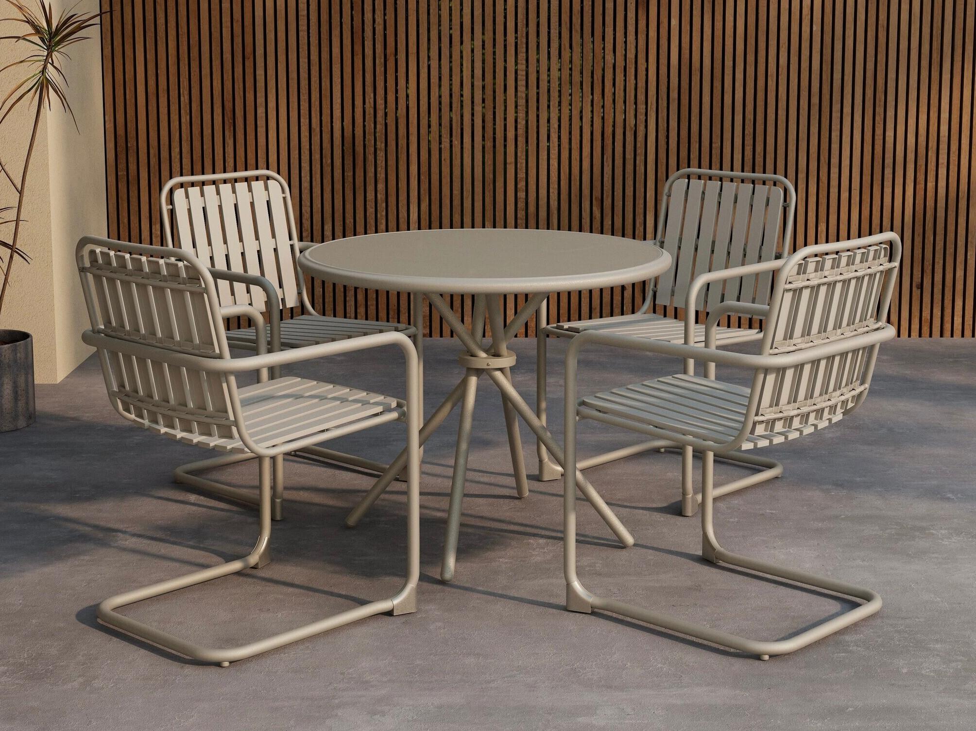 Borð og stólasett Dallas 5192 (Beige)