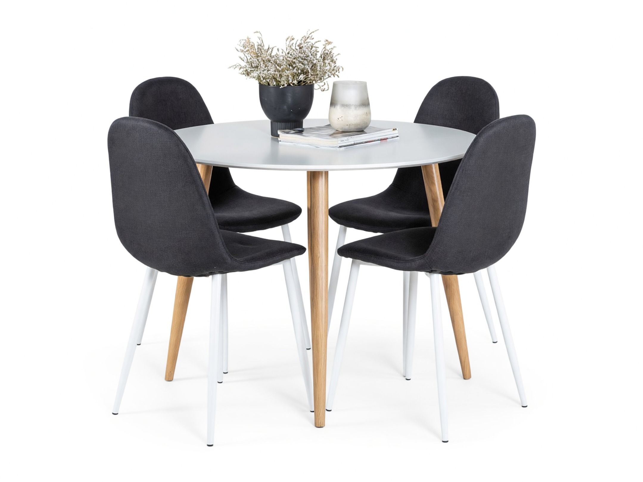 Borðstofusett Dallas 291 (Svartur + Hvítur)