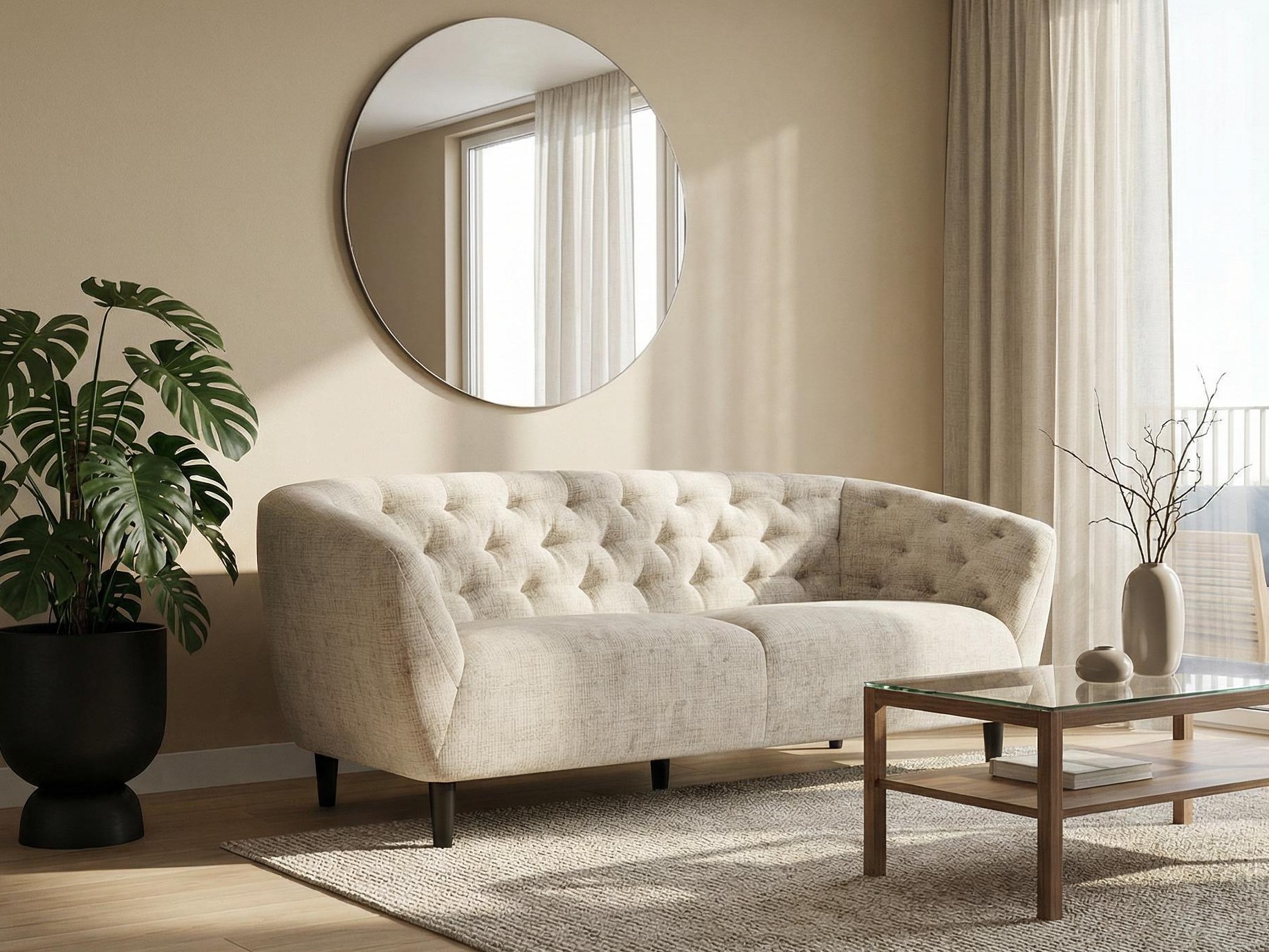 Chesterfield-sófi Norsica 232 (Beige)