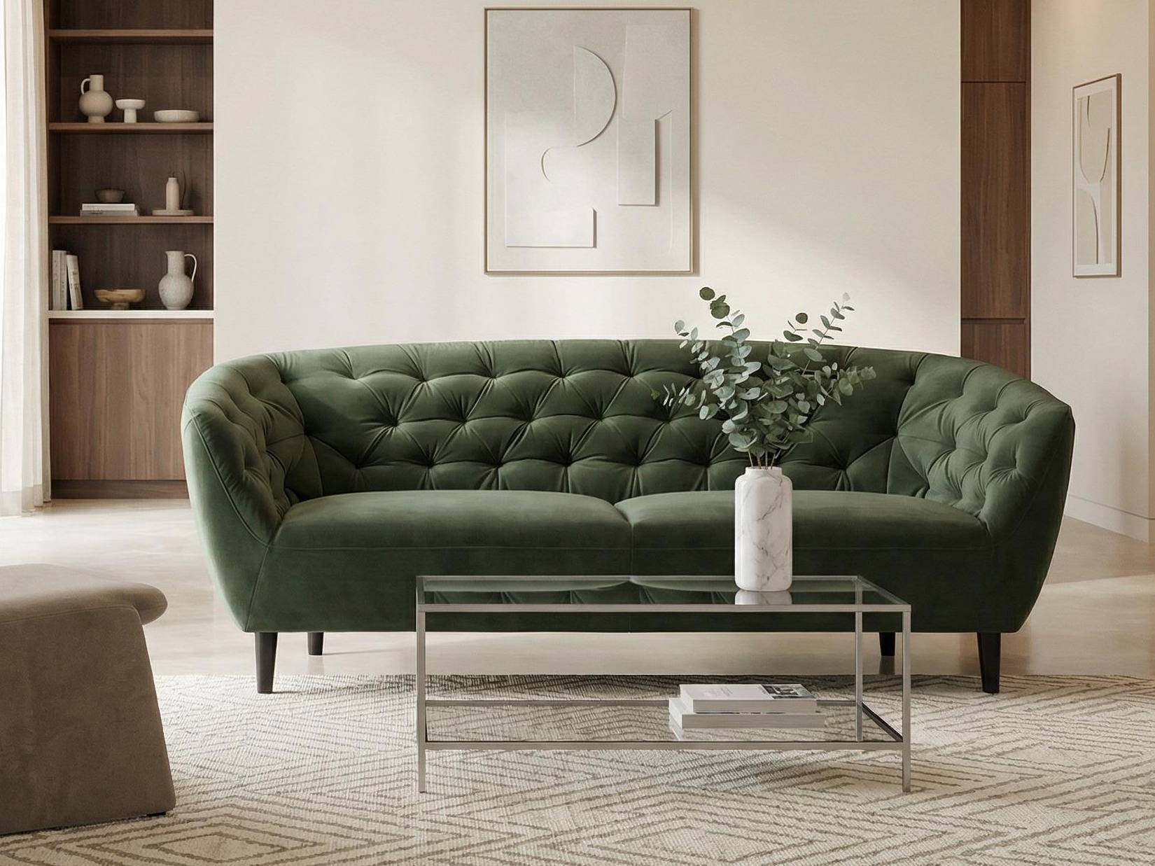 Chesterfield-sófi Norsica 232 (Dökkgrænn)