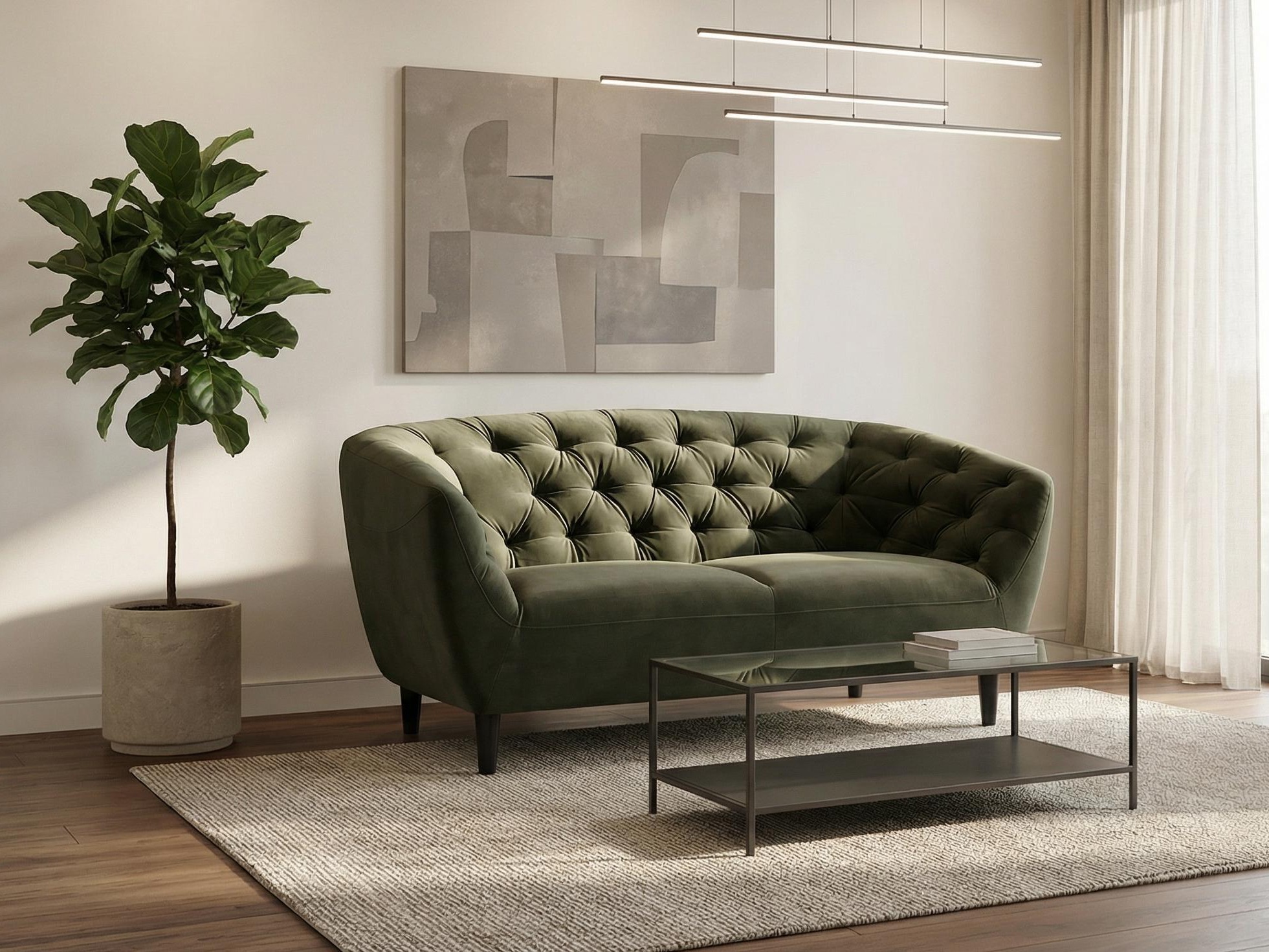 Chesterfield-sófi Norsica 260 (Dökkgrænn)
