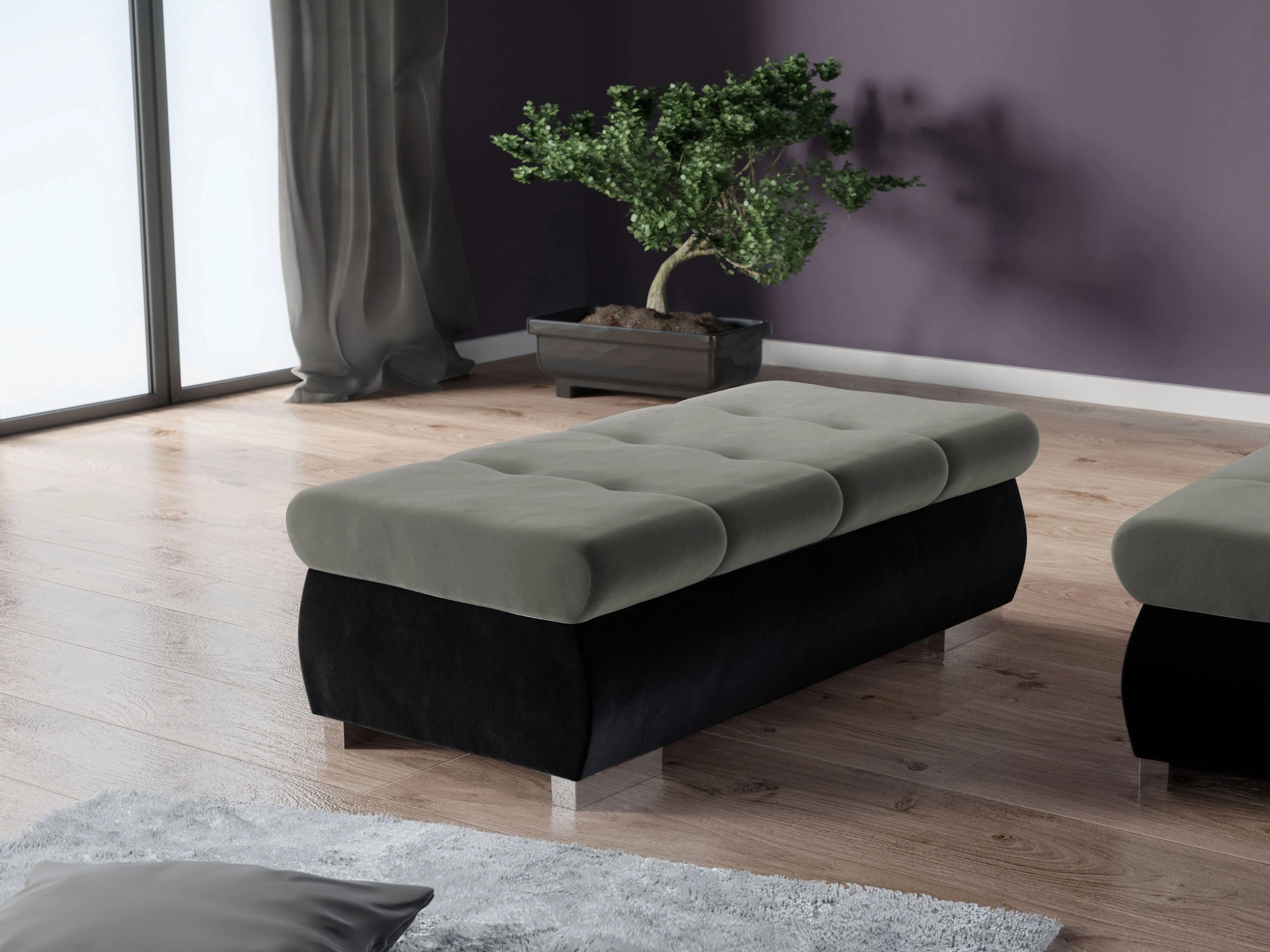 Bólstraður bekkur Comfivo Nitor I (Magic Velvet 2219 + Magic Velvet 2217)
