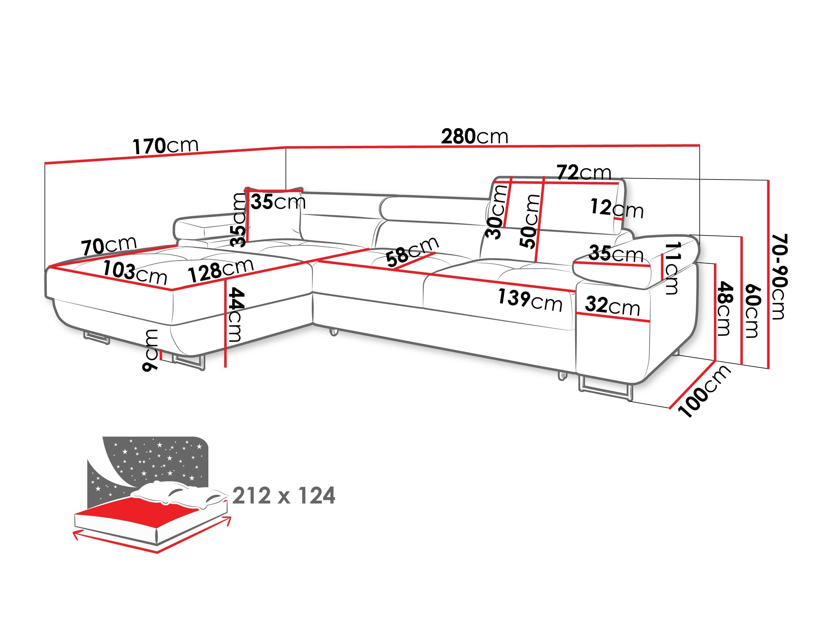 Horn­sófi Comfivo Vinetum II (Polo 894)