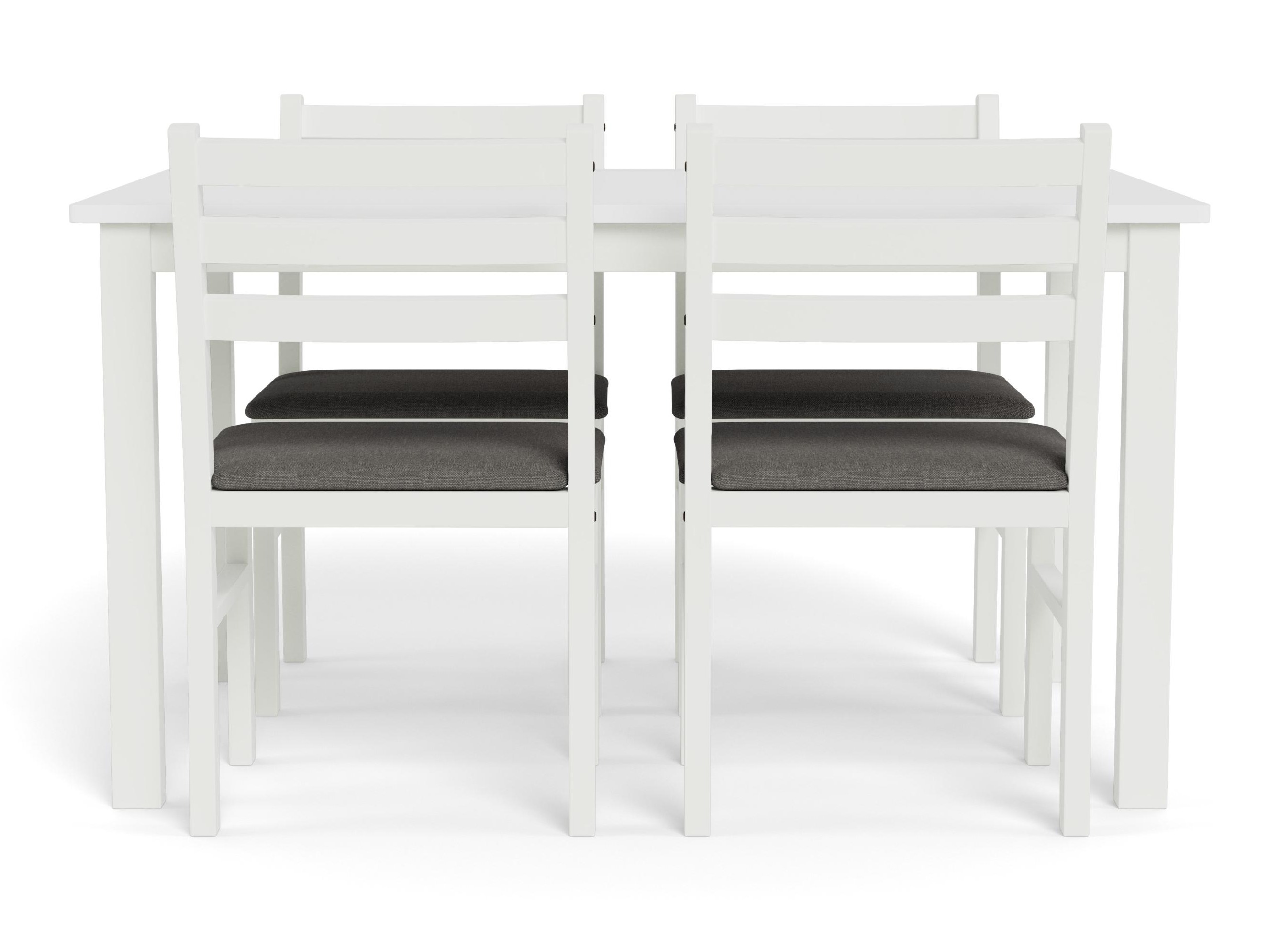 Borðstofusett Norsica 857 (Hvítur + Ljósgrár)
