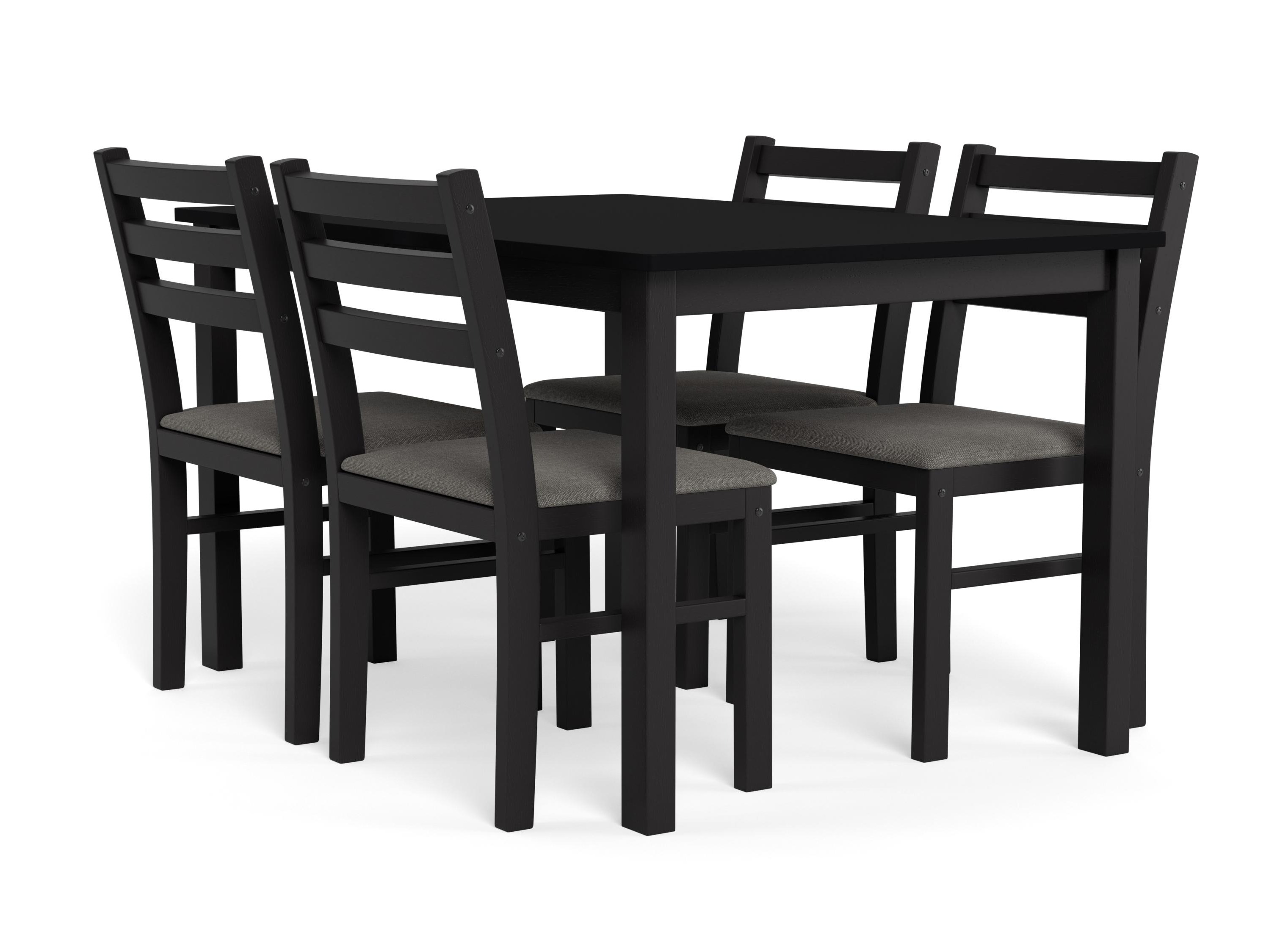 Borðstofusett Norsica 857 (Svartur + Ljósgrár)