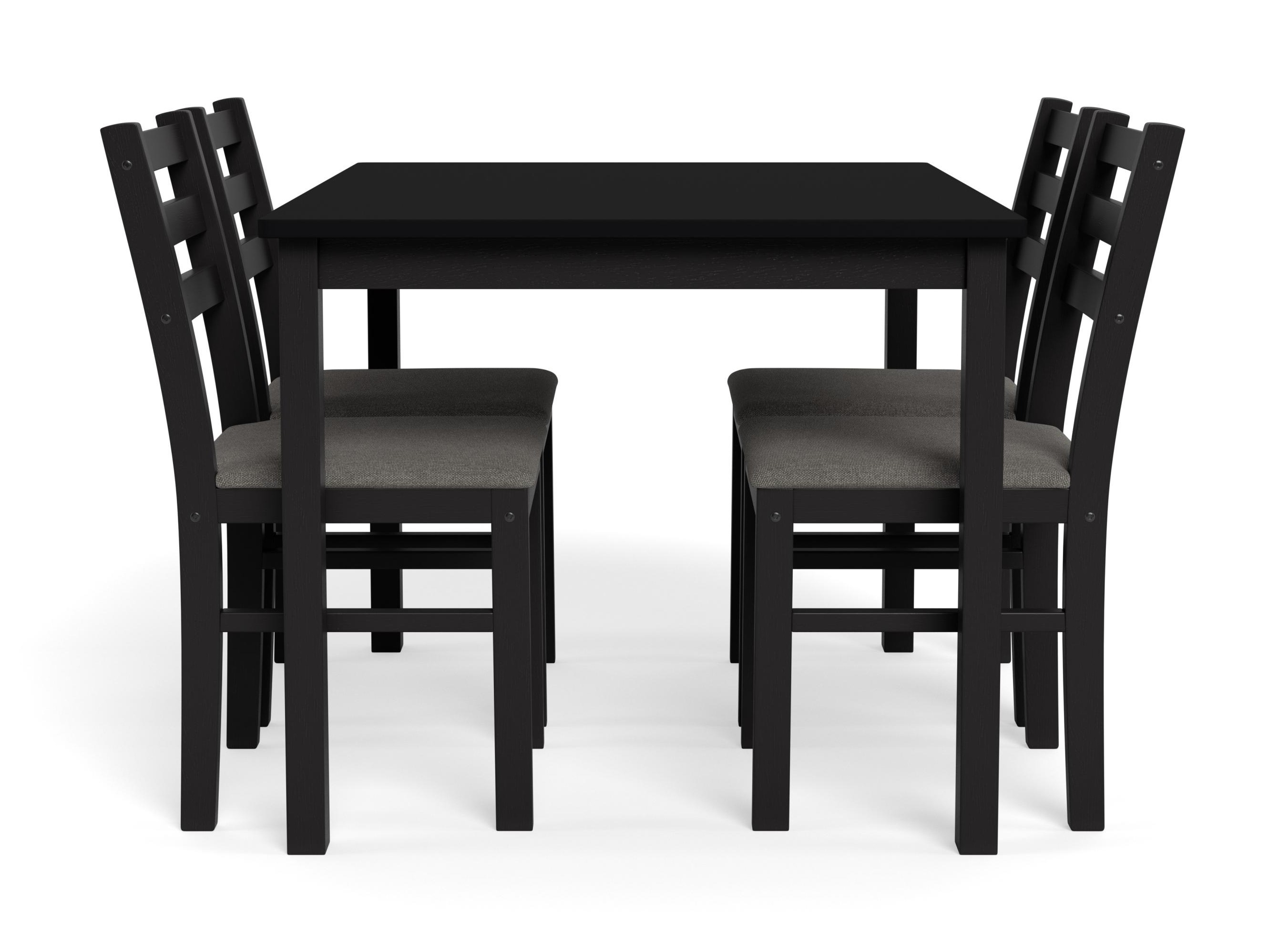 Borðstofusett Norsica 857 (Svartur + Ljósgrár)