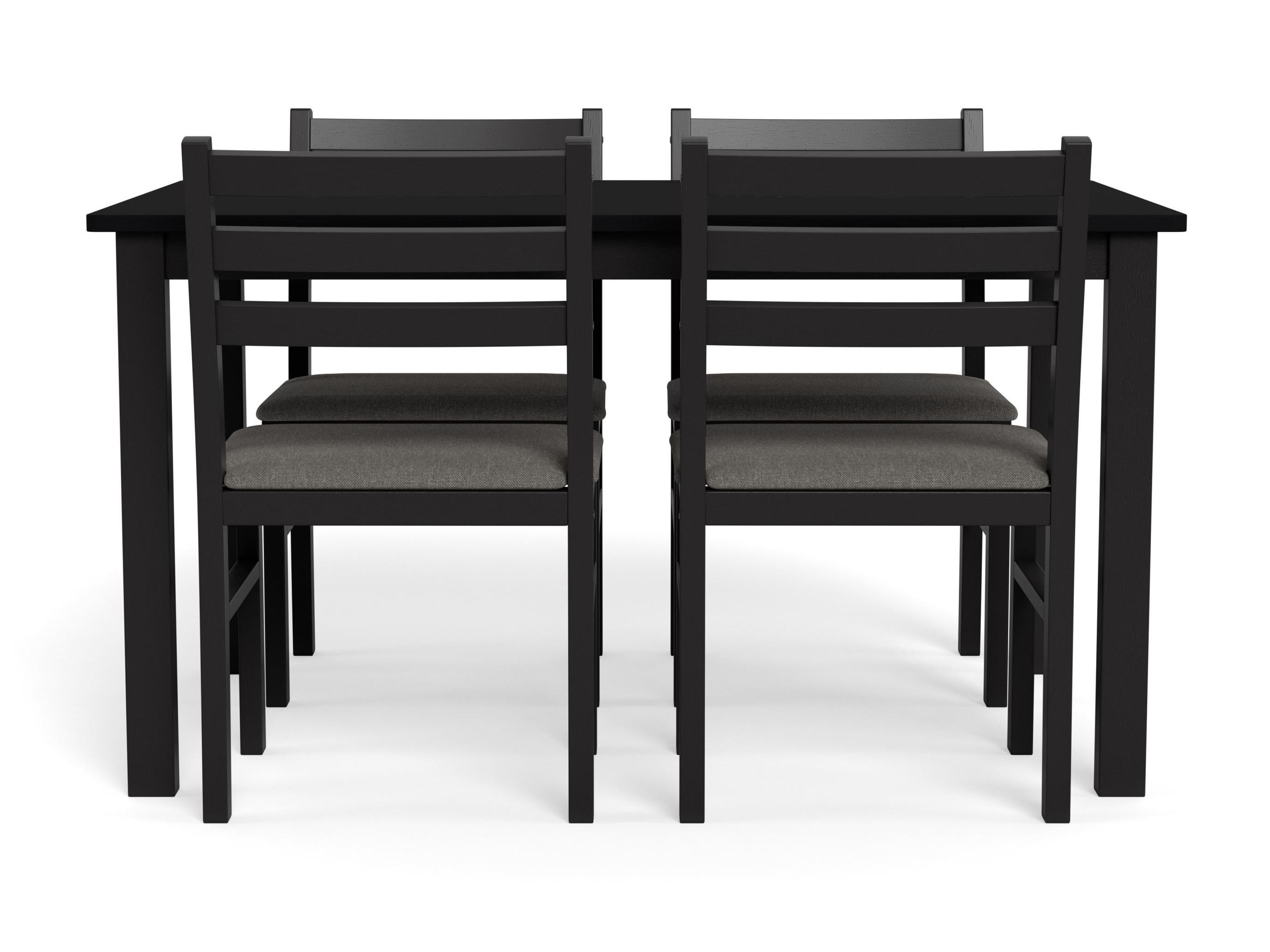 Borðstofusett Norsica 857 (Svartur + Ljósgrár)