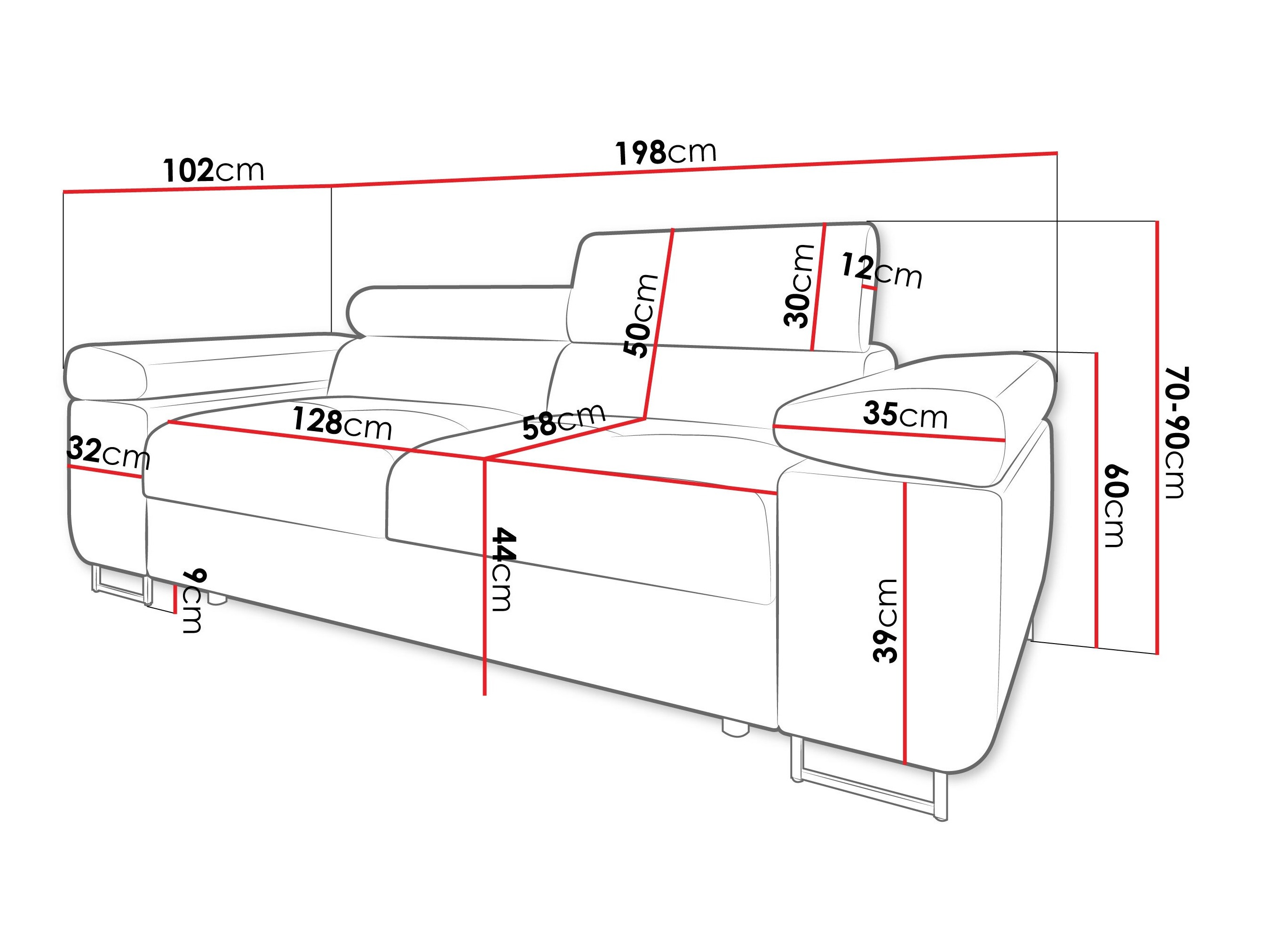 Sófi Comfivo Vinetum II (Soft 017 + Lux 05)