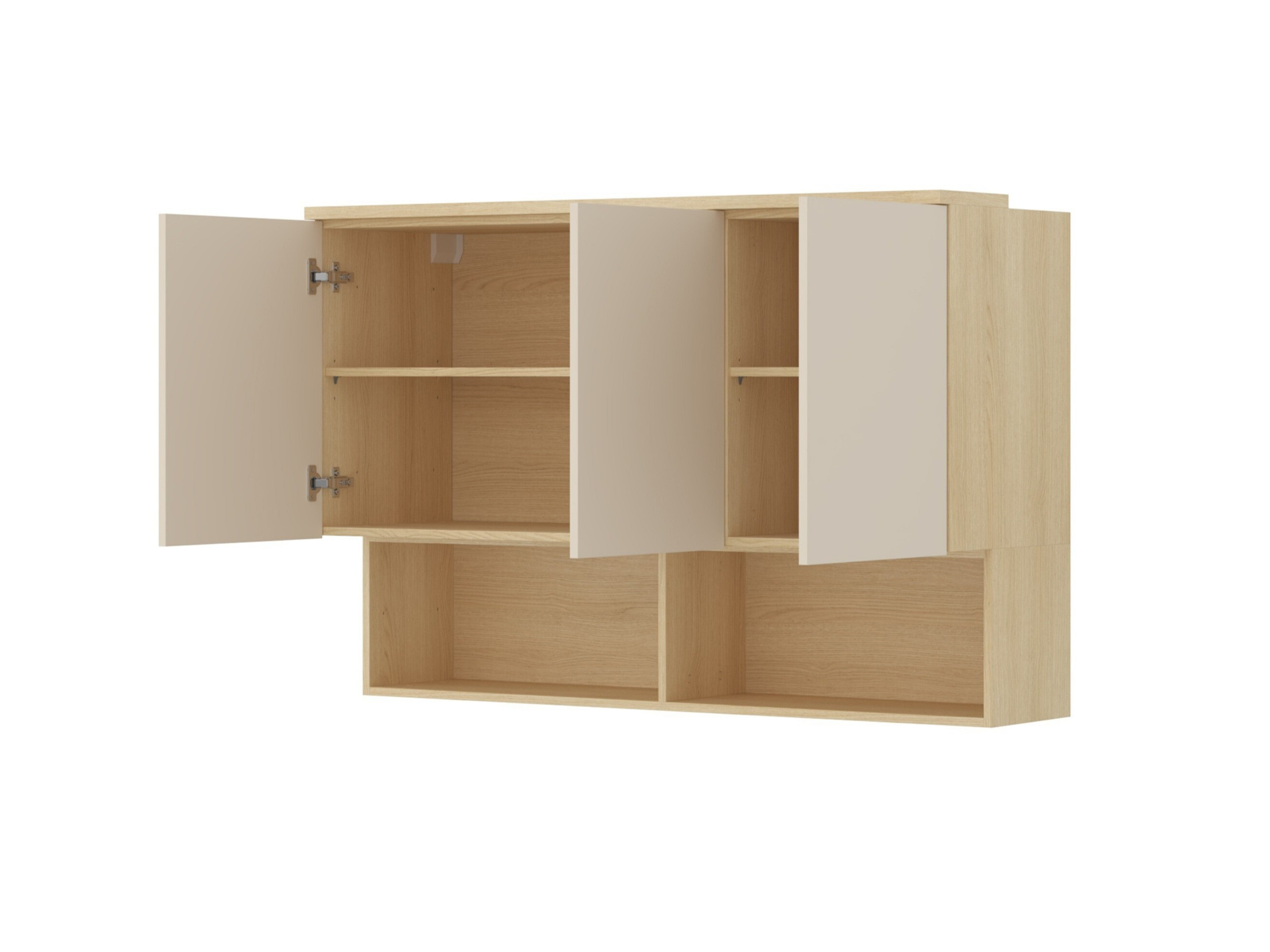 Veggskápur Nolcala 104 (Eik + Beige)