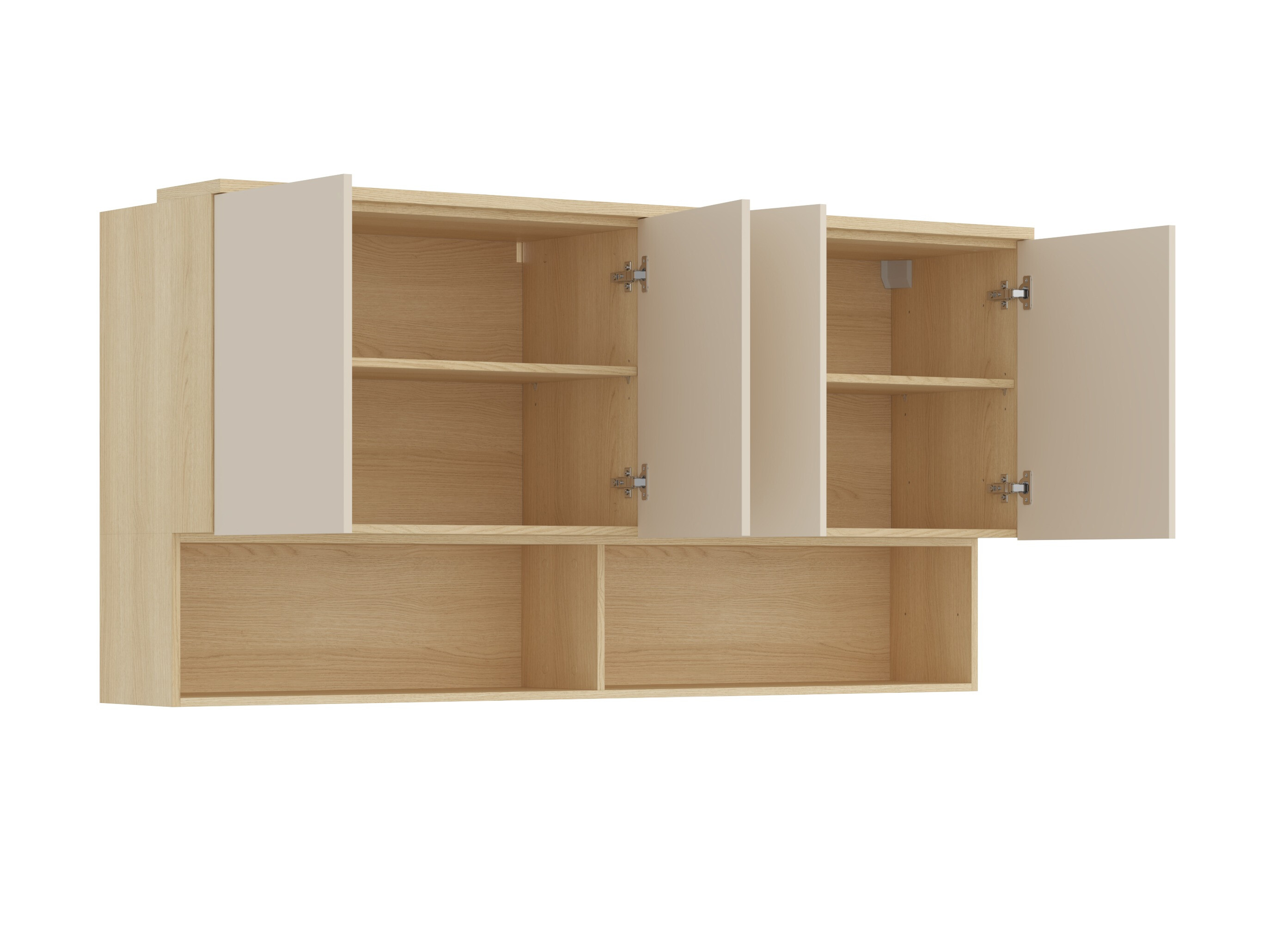 Veggskápur Nolcala 105 (Eik + Beige)