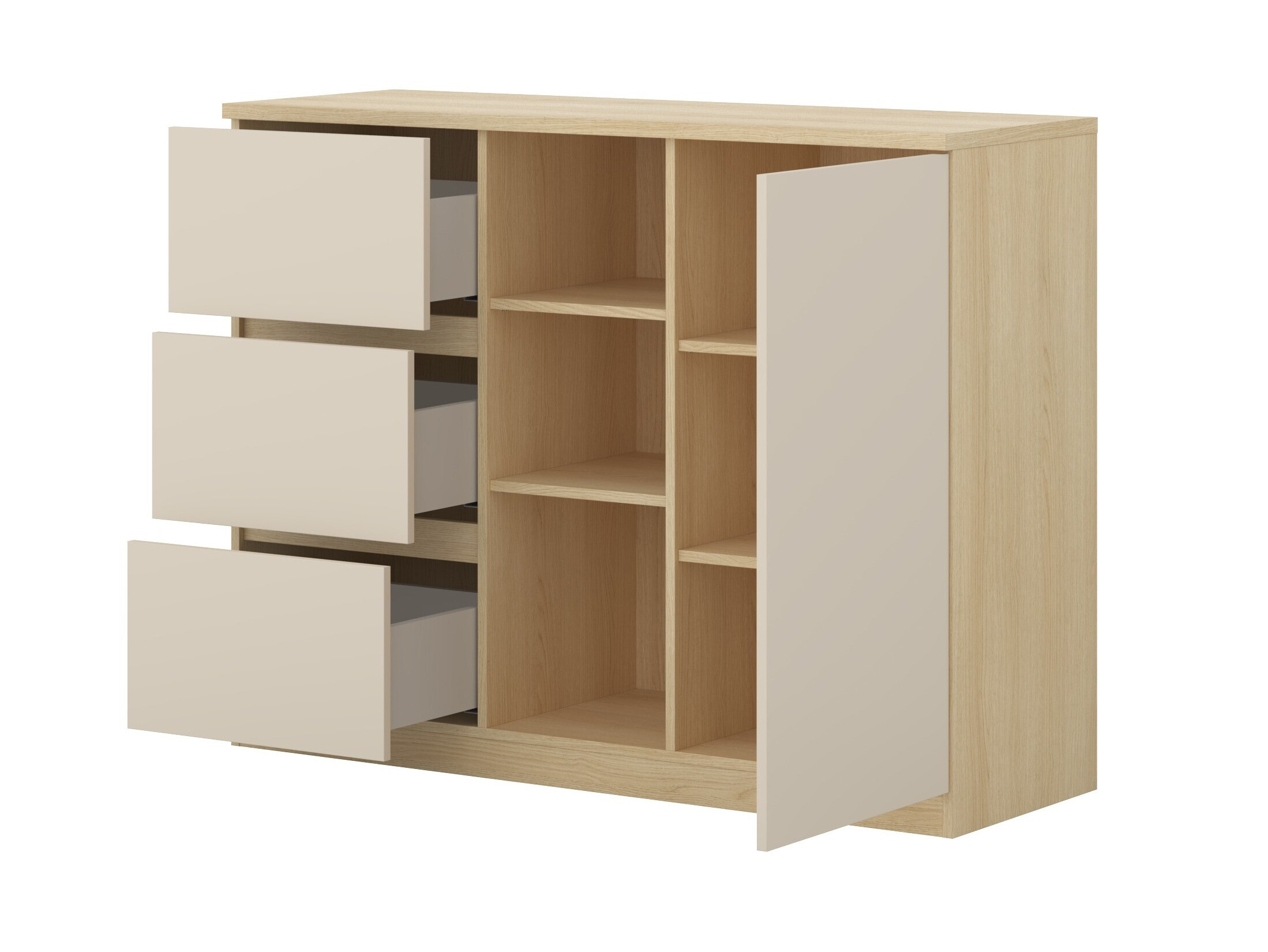 Kommóða Nolcala 109 (Eik + Beige)