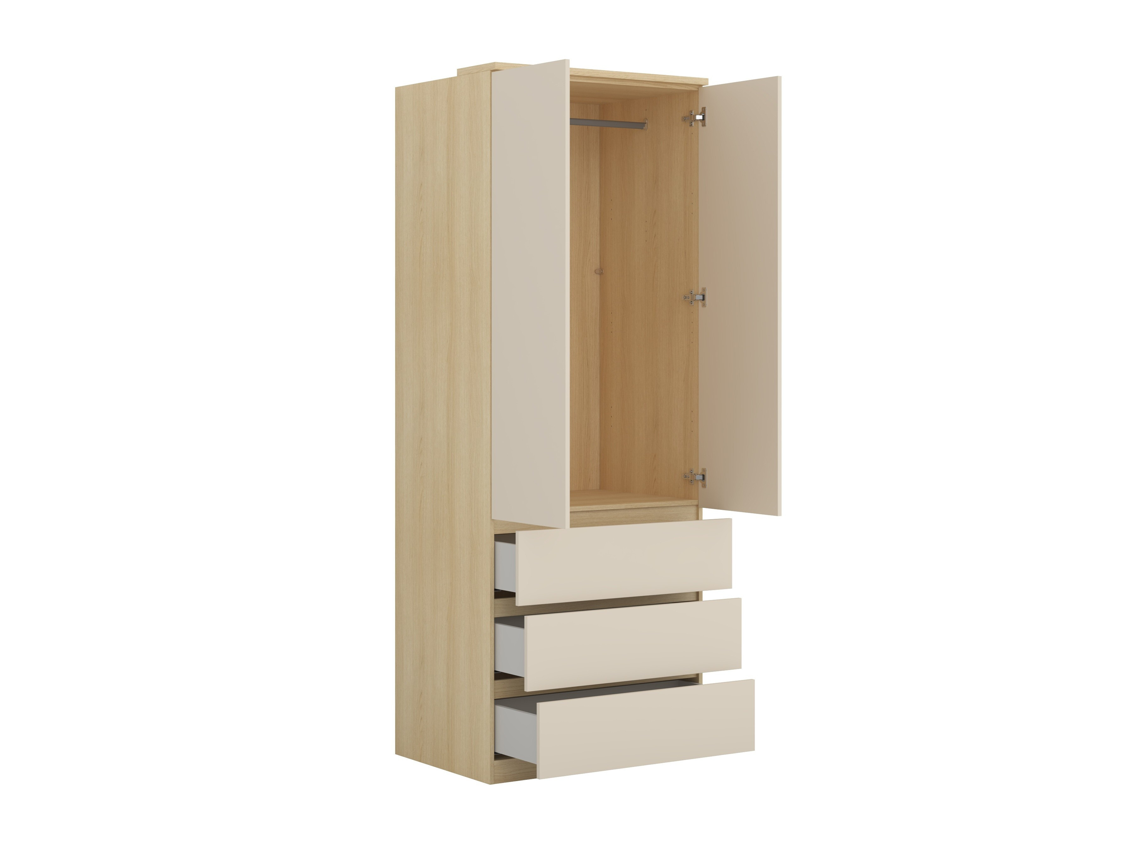 Fataskápur Nolcala 110 (Eik + Beige)