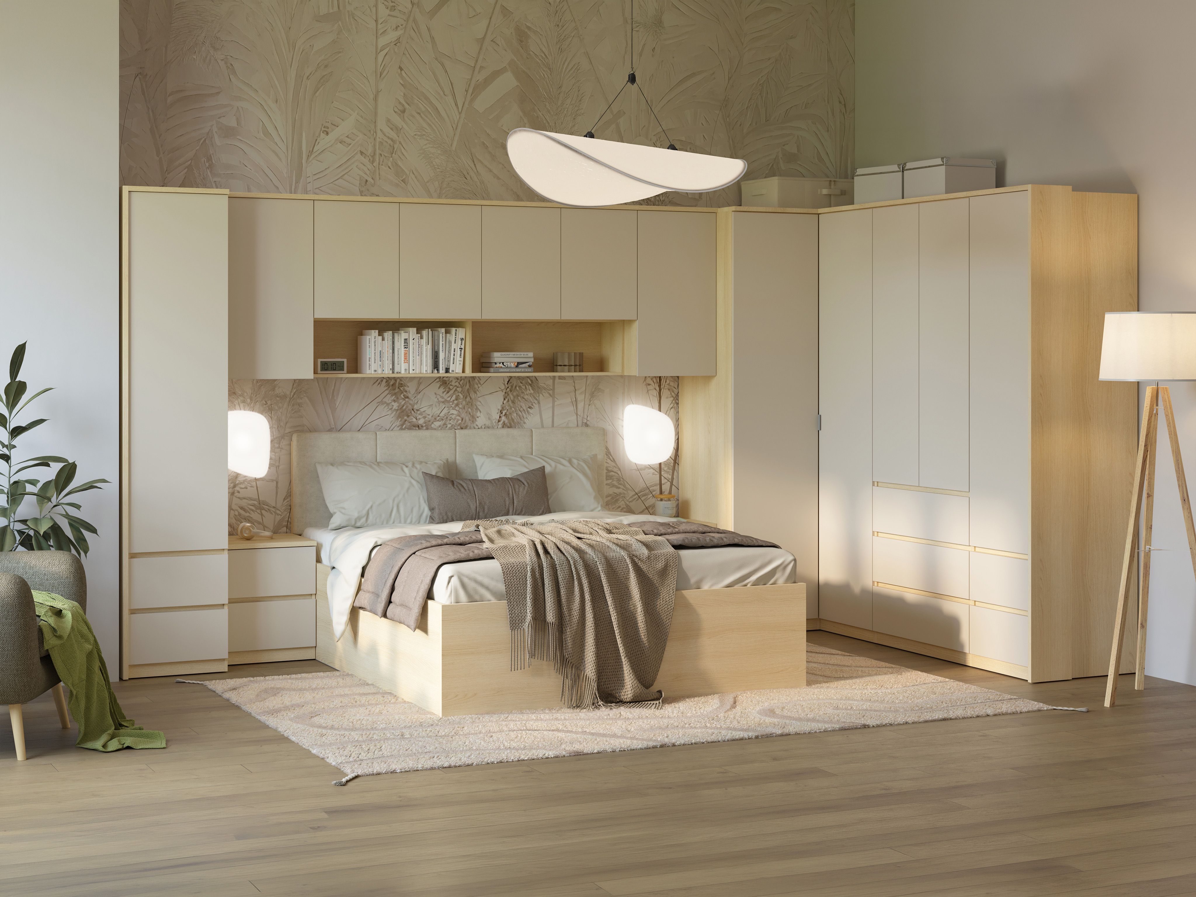 Hornfataskápur Nolcala 107 (Eik + Beige)