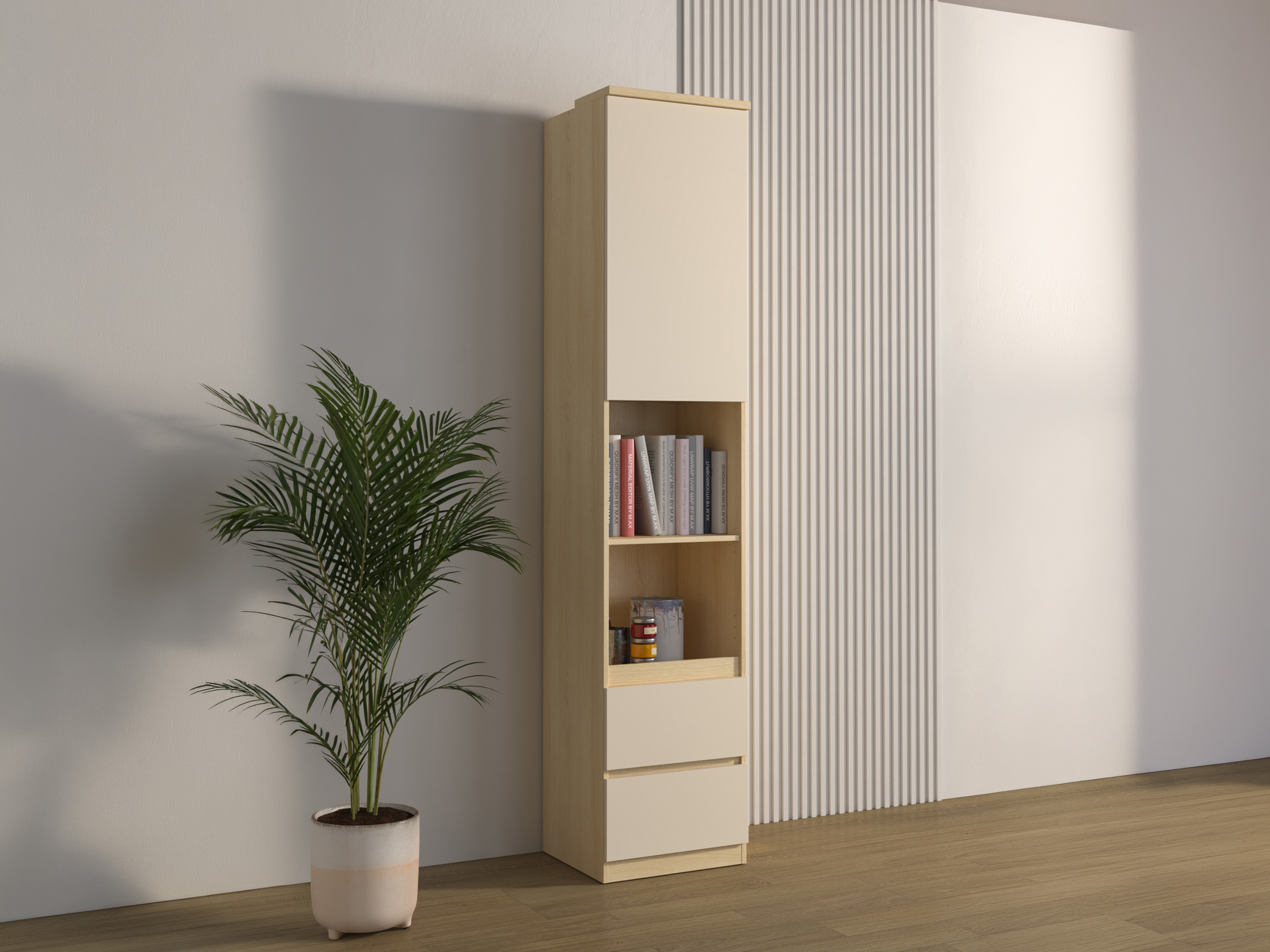 Bókahilla Nolcala 112 (Eik + Beige)