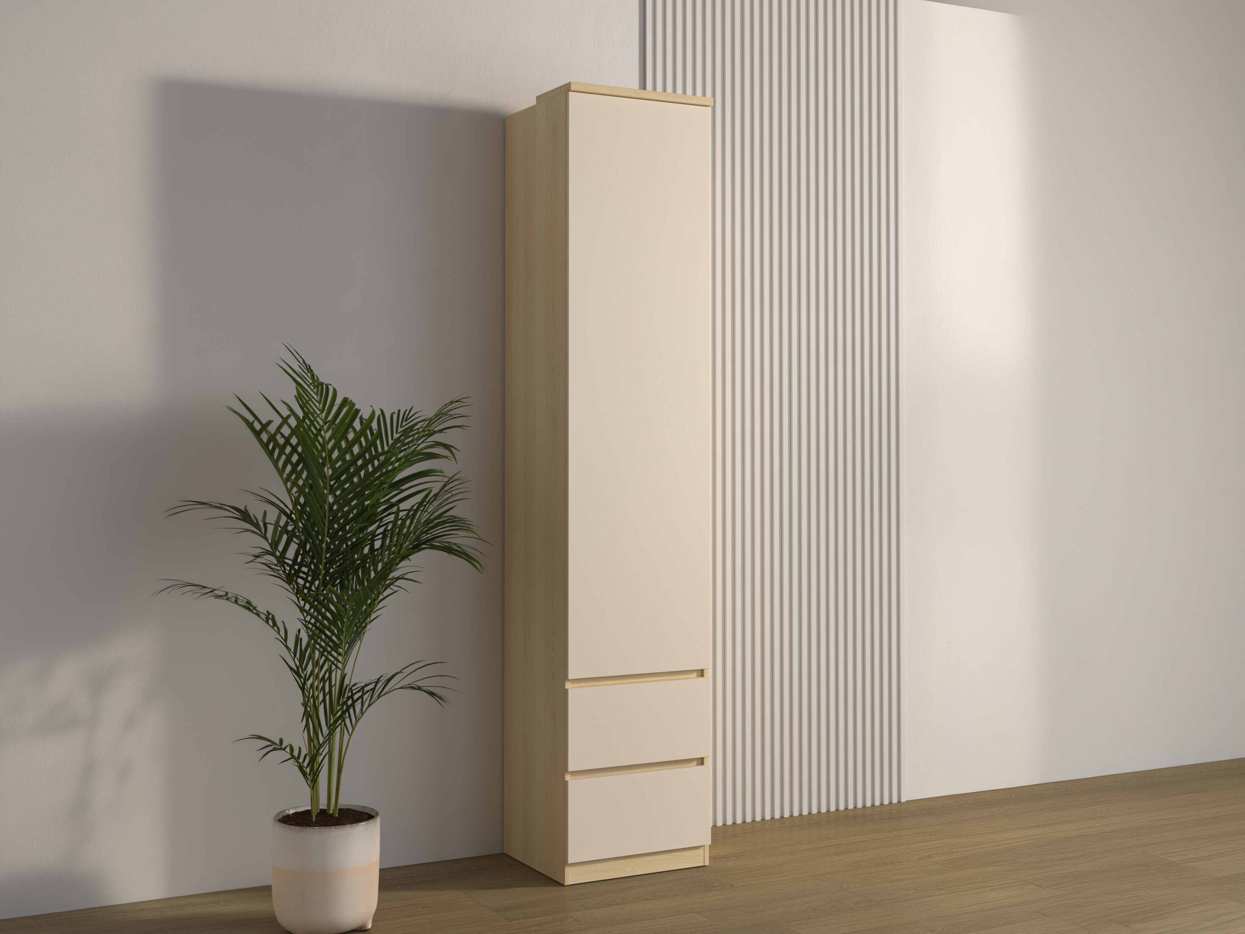 Bókahilla Nolcala 115 (Eik + Beige)