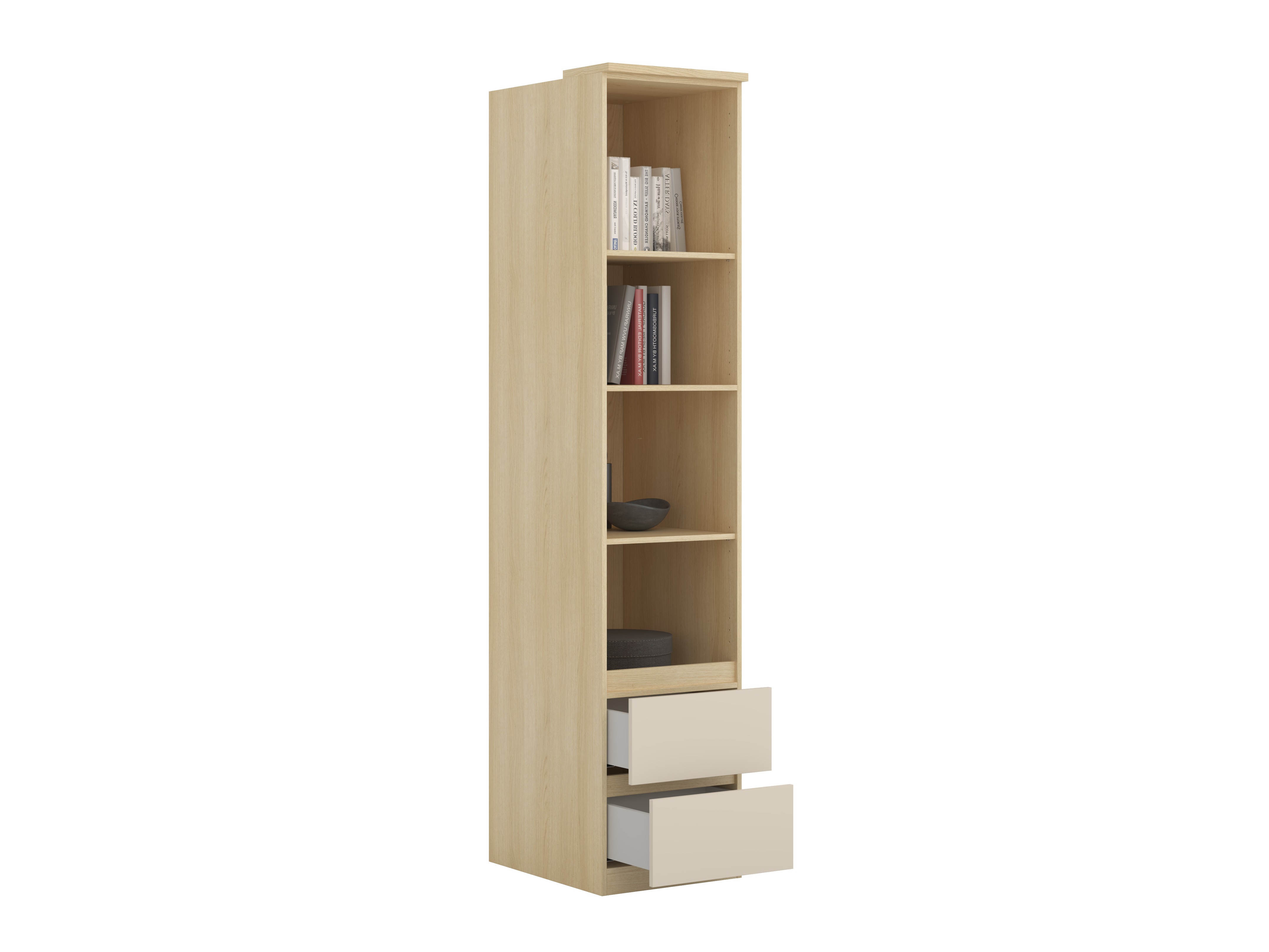 Bókahilla Nolcala 117 (Eik + Beige)