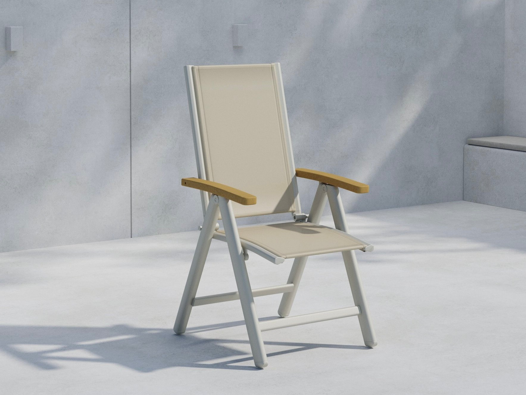 Útistóll Dallas 2848 (Beige + Teak)